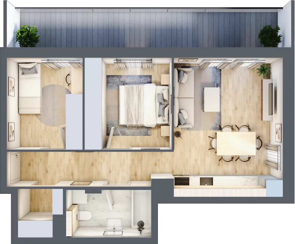 3 pokoje, mieszkanie 52,54 m², piętro 3, oferta nr M21, Aleja Krakowska 201, Warszawa, Włochy, Raków, al. Krakowska 201