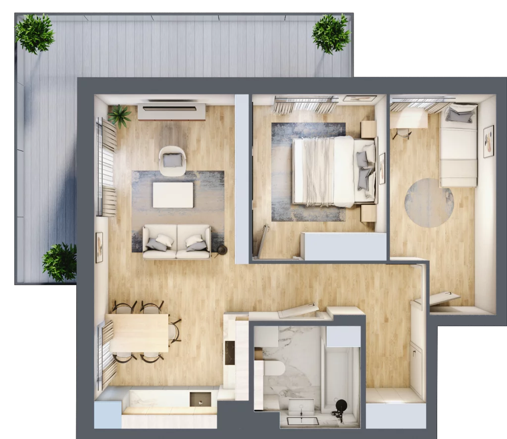 3 pokoje, mieszkanie 57,85 m², piętro 3, oferta nr M25, Aleja Krakowska 201, Warszawa, Włochy, Raków, al. Krakowska 201