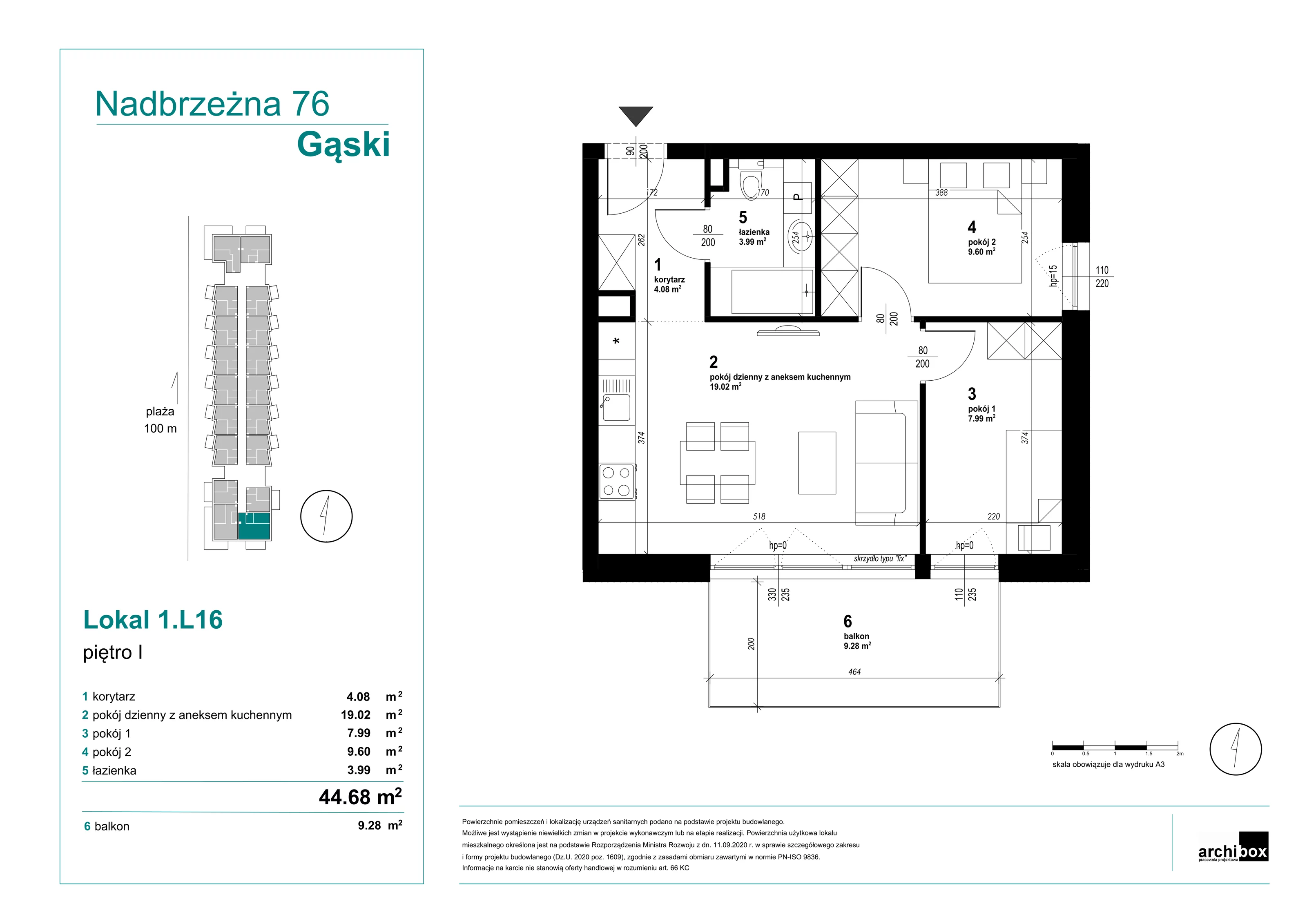 Mieszkanie 45,13 m², piętro 1, oferta nr 1.16., Goose Bay, Gąski, ul. Nadbrzeżna 76-idx