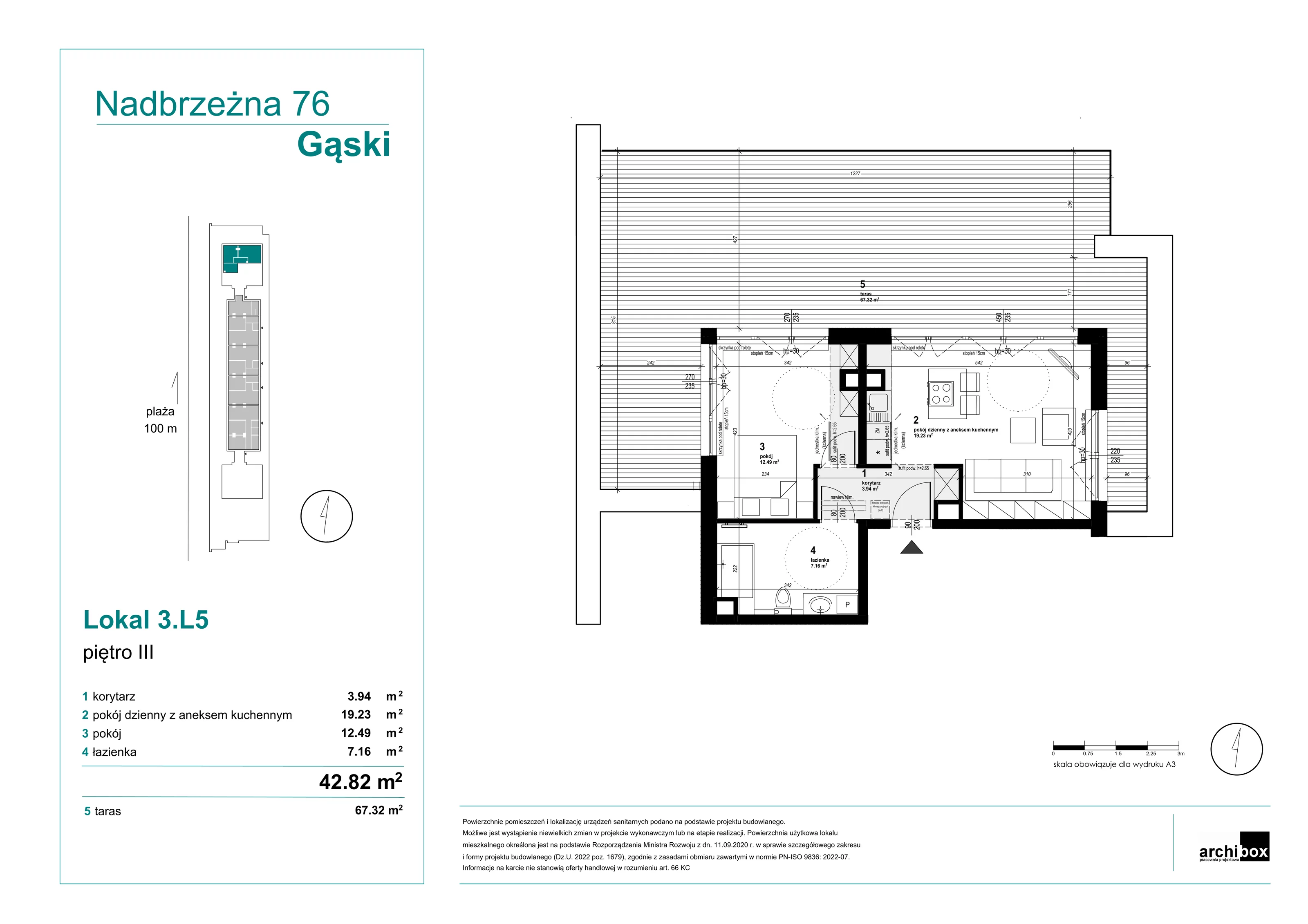 1 pokój, apartament 25,83 m², parter, oferta nr 3.L6, Goose Bay, Gąski, ul. Nadbrzeżna 76
