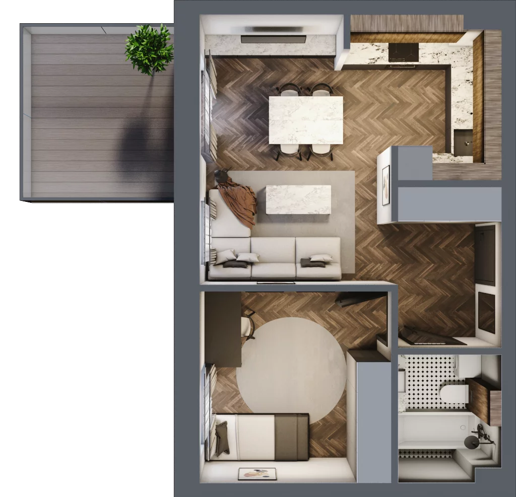 2 pokoje, mieszkanie 40,31 m², parter, oferta nr 2_16, Zielony Horyzont Apartamenty, Łódź, Widzew, Stoki, ul. Jędrowizna