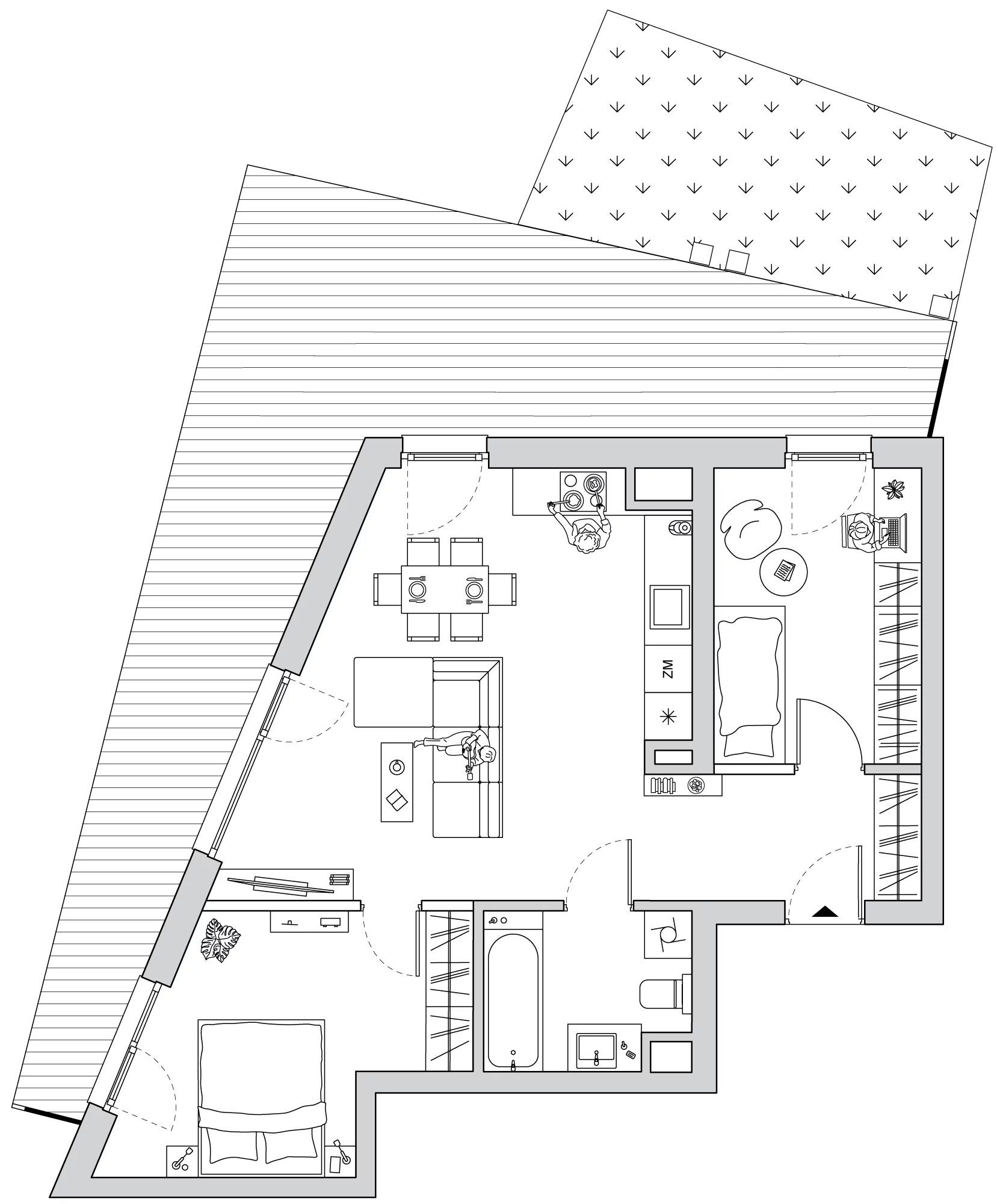 3 pokoje, mieszkanie 58,28 m², piętro 1, oferta nr A/CO-M1, Cosmo, Chorzów, Centrum, Klimzowiec, ul. Astrów 10