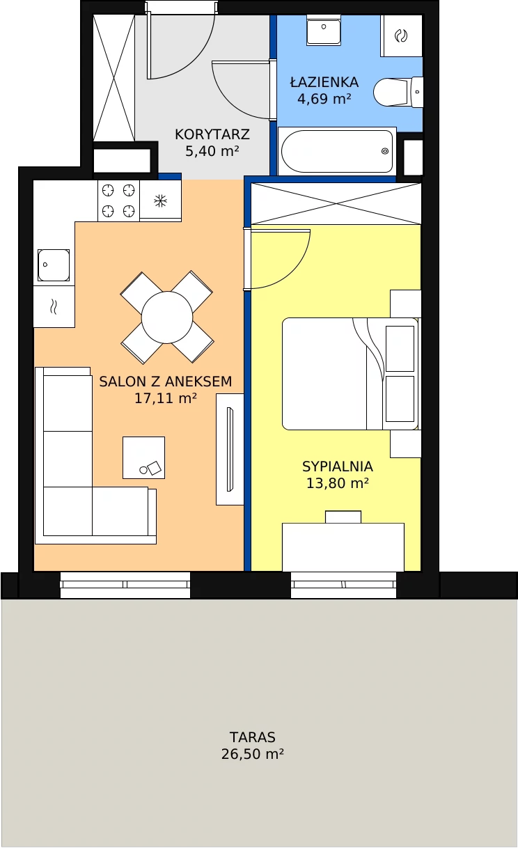 Zalety mieszkania 41.94 m², B3/A101
