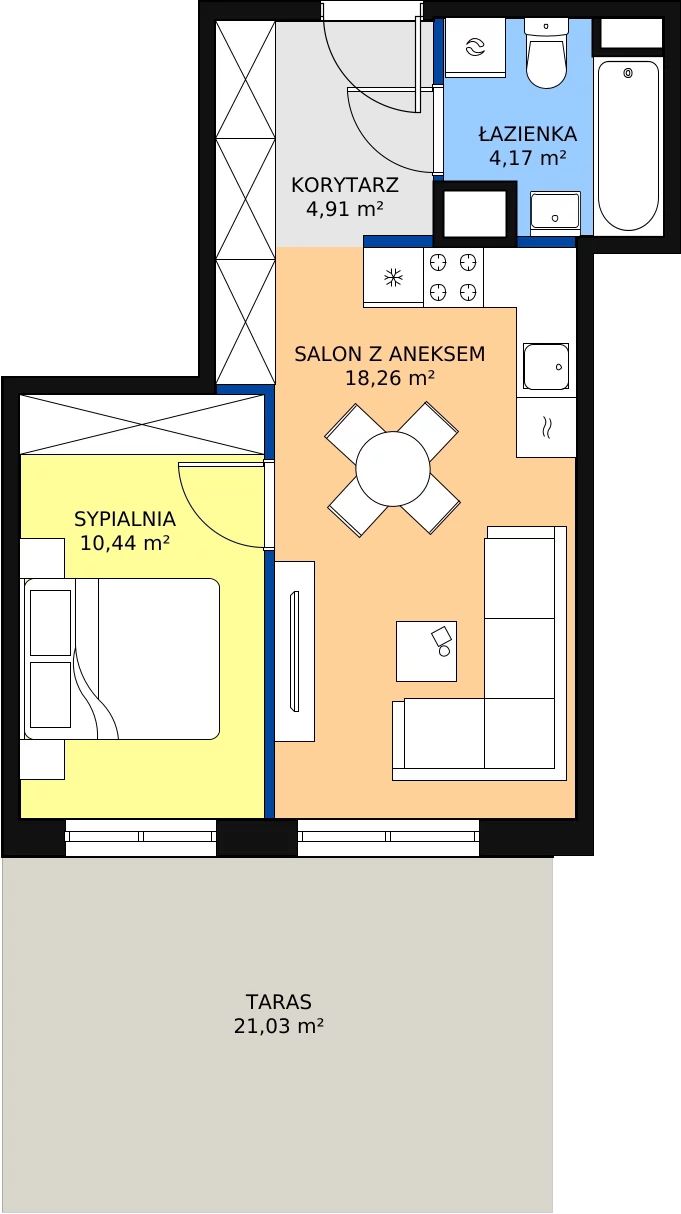 Zalety mieszkania 38.47 m², B3/A102