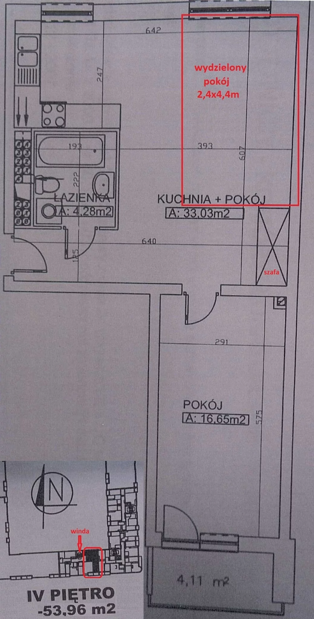 2 pokoje = 54m (+duży balkon) doskonale skomunikowane