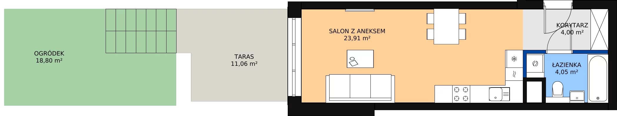 Zalety mieszkania 31.96 m², A14