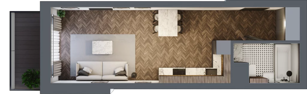 1 pokój, mieszkanie 31,96 m², piętro 4, oferta nr A53, Novy Mateczny, Kraków, Podgórze, ul. Łagiewnicka 33a