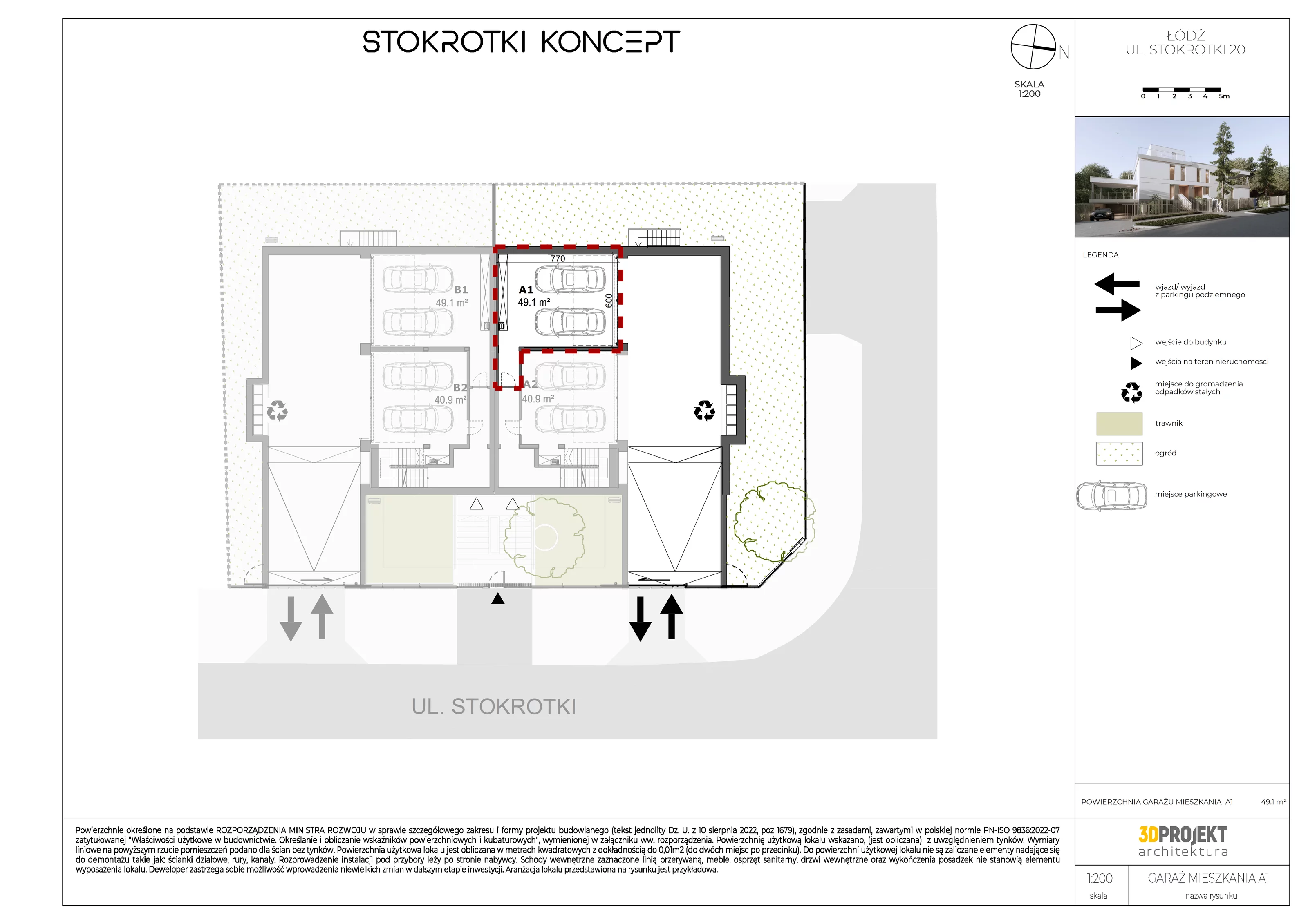 Apartament 140,50 m², parter, oferta nr A1, Stokrotki Koncept, Łódź, Bałuty, ul. Stokrotki 20