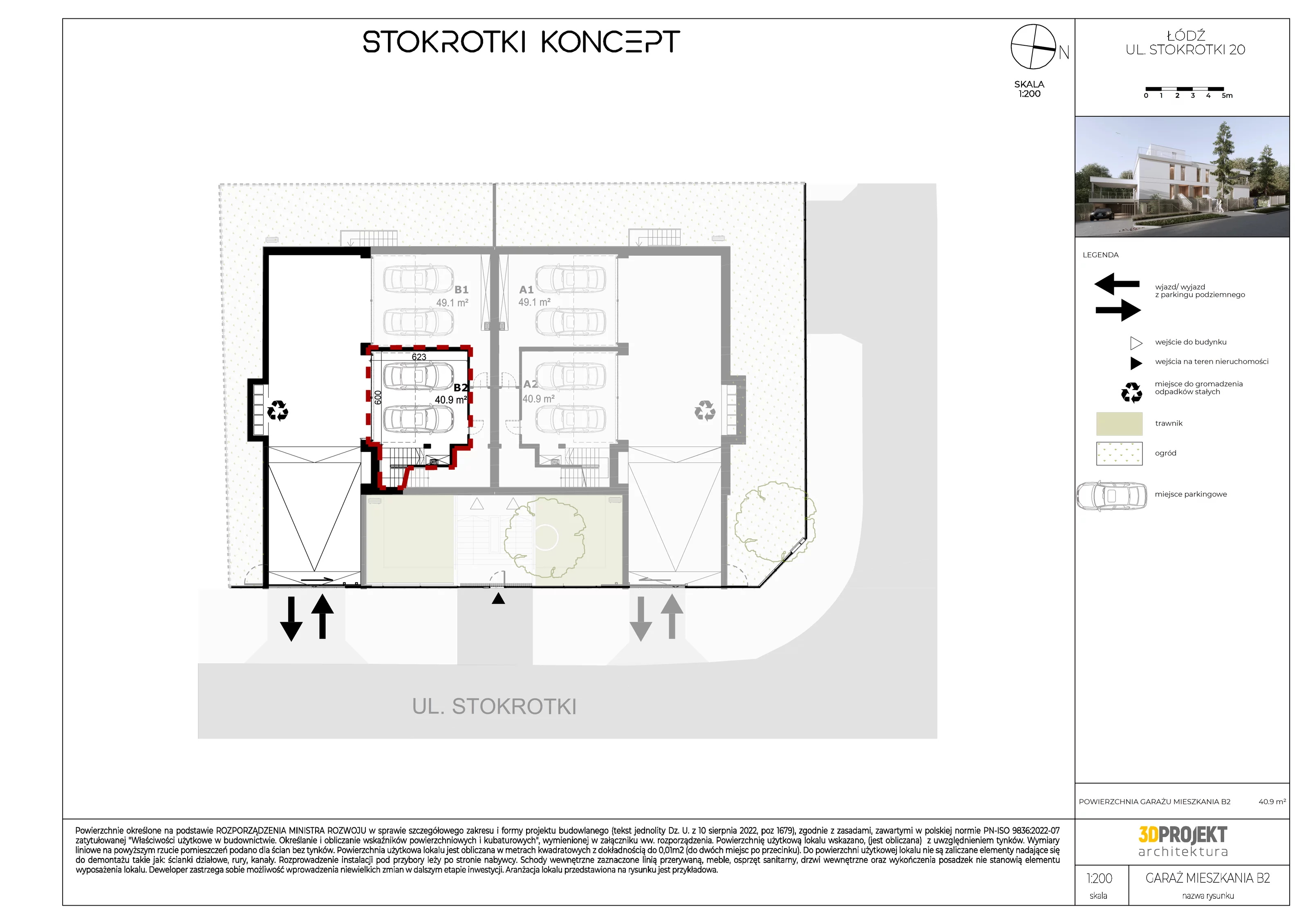 Apartament 128,10 m², piętro 1, oferta nr B2, Stokrotki Koncept, Łódź, Bałuty, ul. Stokrotki 20