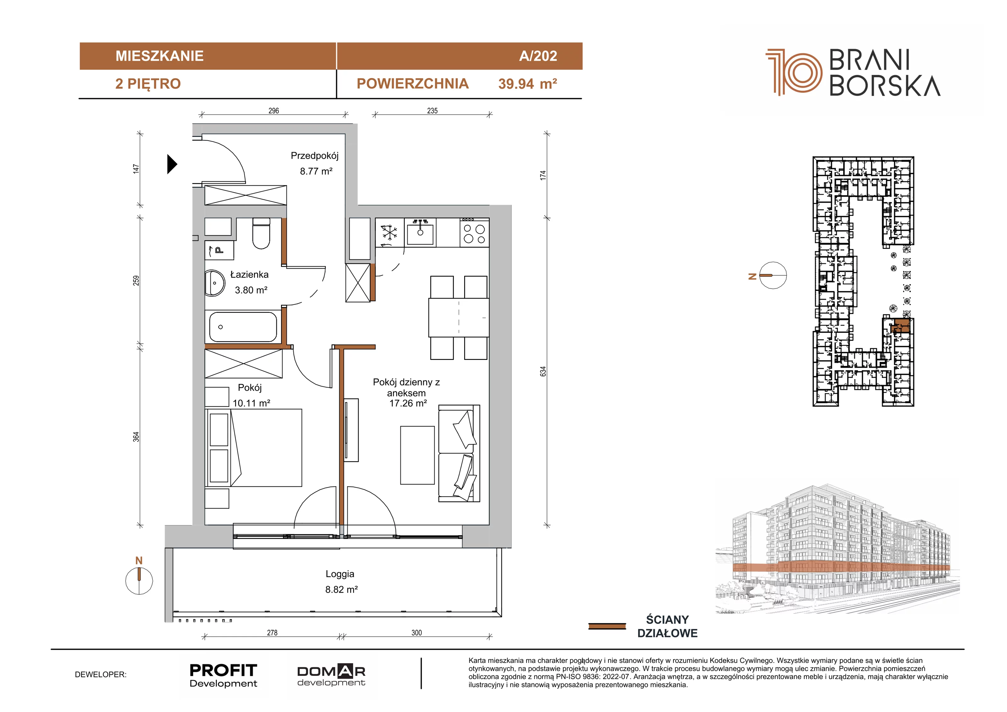 2 pokoje, apartament 39,96 m², piętro 2, oferta nr BN10/A/202, Braniborska 10 , Wrocław, Stare Miasto, Śródmieście, ul. Braniborska 10E