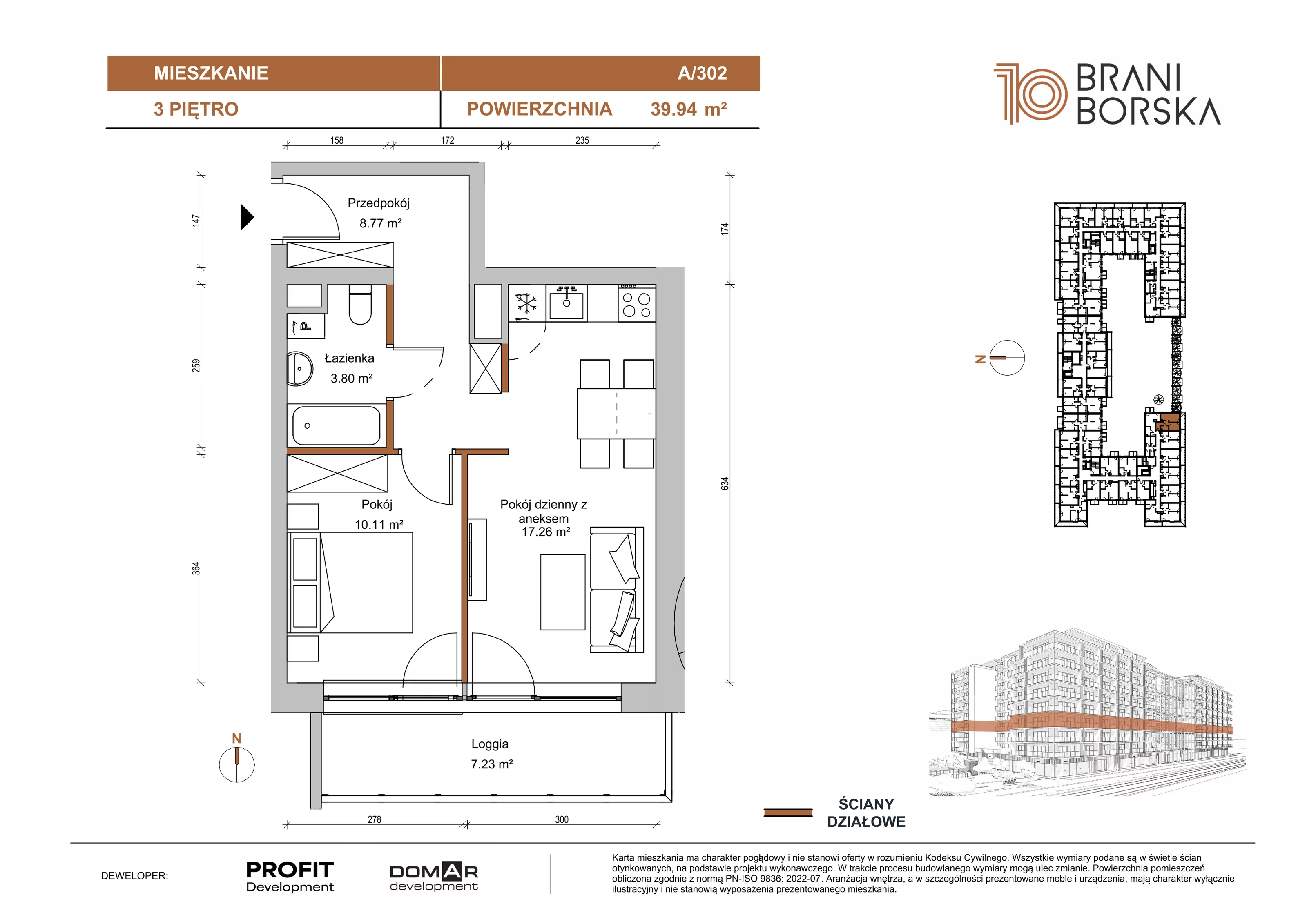 2 pokoje, apartament 39,96 m², piętro 3, oferta nr BN10/A/302, Braniborska 10 , Wrocław, Stare Miasto, Śródmieście, ul. Braniborska 10E