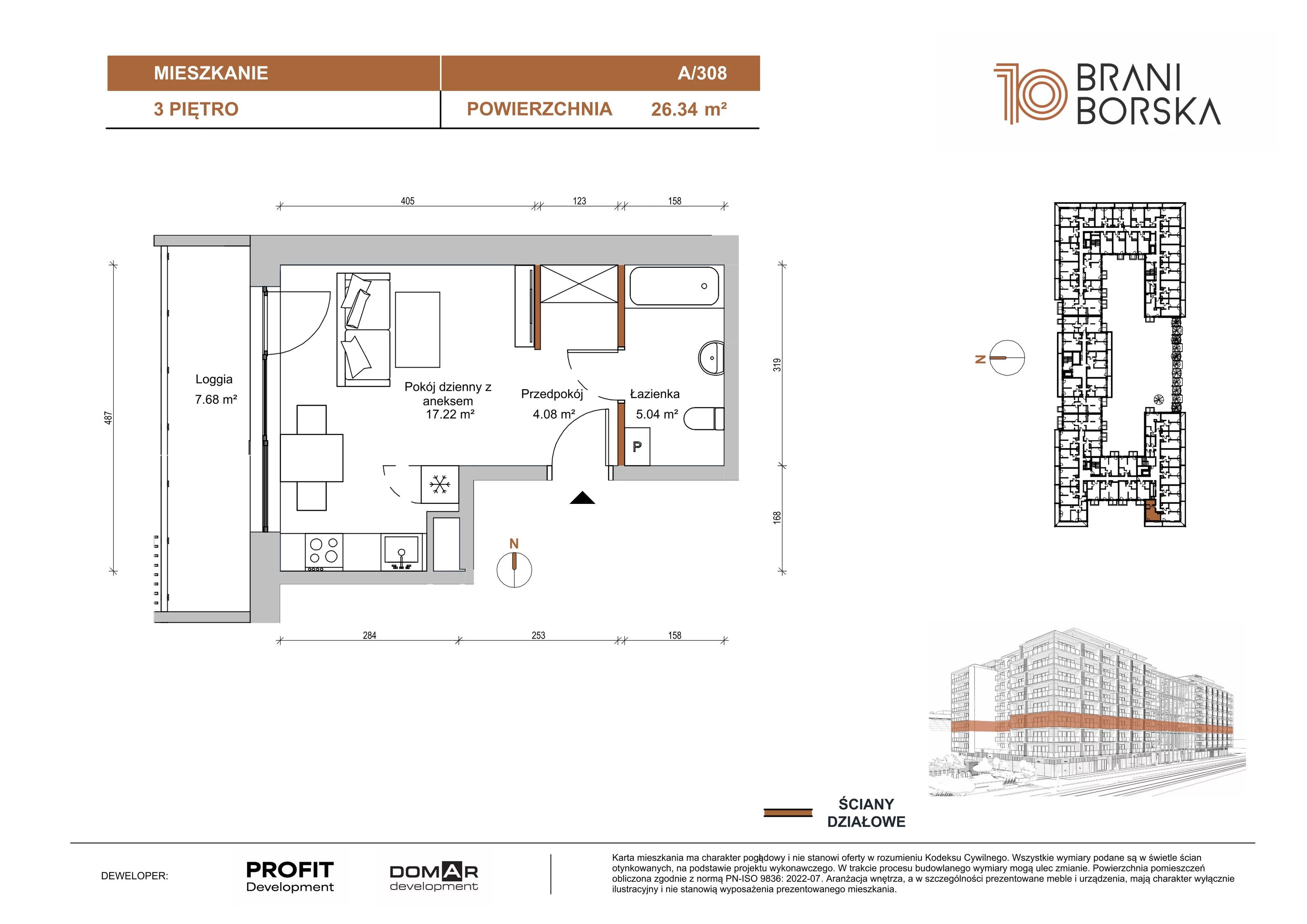 1 pokój, apartament 26,34 m², piętro 3, oferta nr BN10/A/308, Braniborska 10 , Wrocław, Stare Miasto, Śródmieście, ul. Braniborska 10E