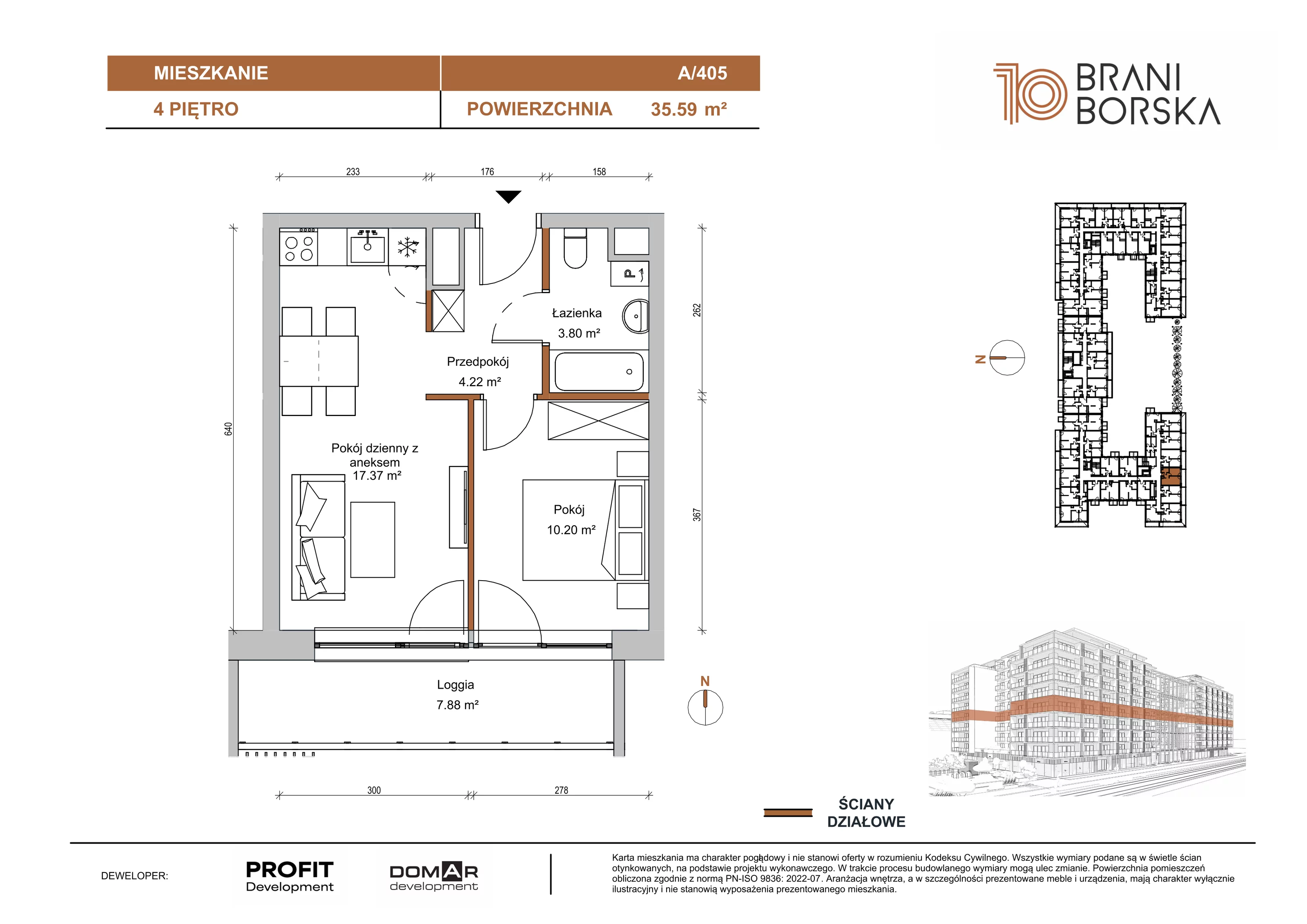 2 pokoje, apartament 35,59 m², piętro 4, oferta nr BN10/A/405, Braniborska 10 , Wrocław, Stare Miasto, Śródmieście, ul. Braniborska 10E