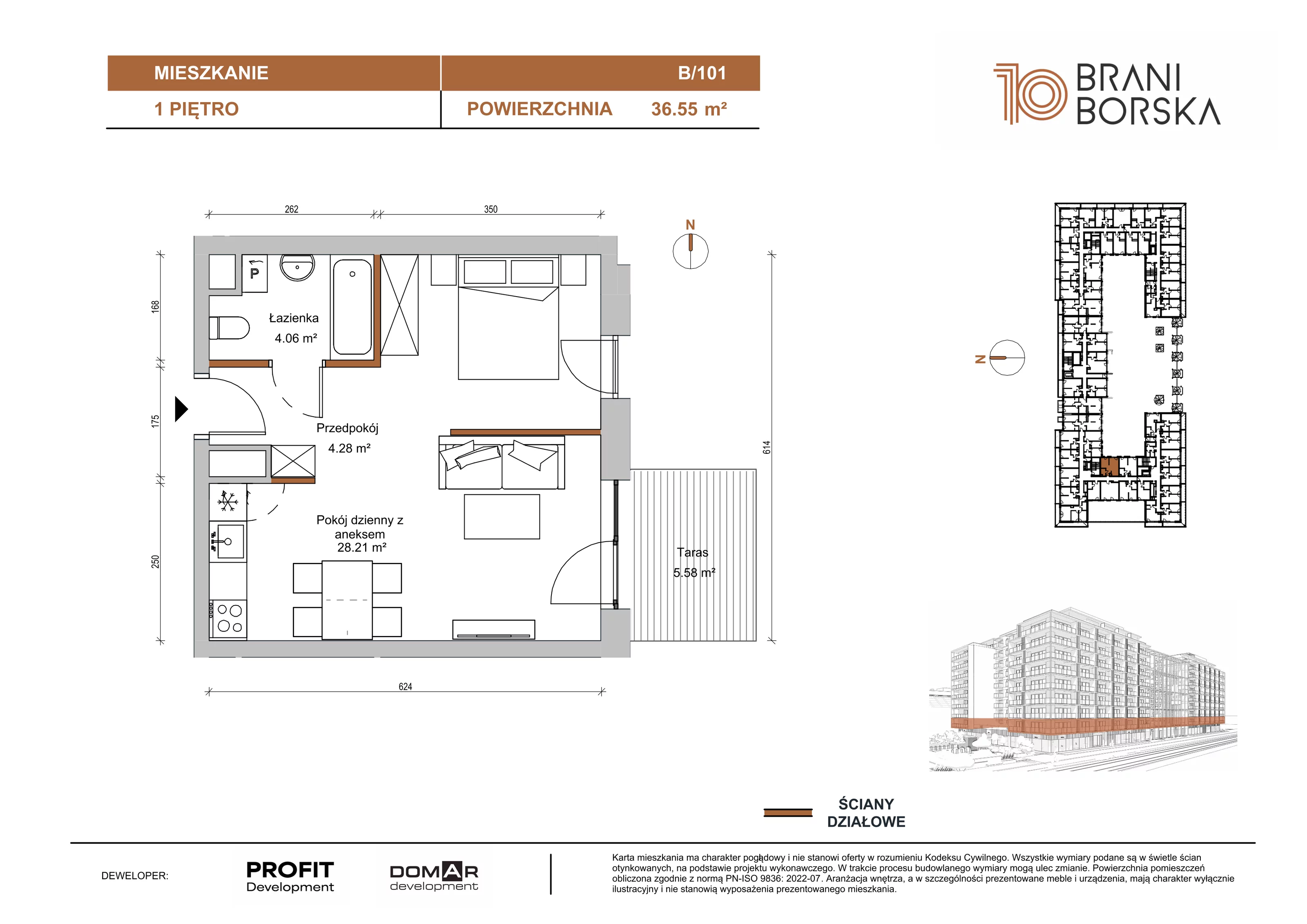 1 pokój, apartament 36,55 m², piętro 1, oferta nr BN10/B/101, Braniborska 10 , Wrocław, Stare Miasto, Śródmieście, ul. Braniborska 10E