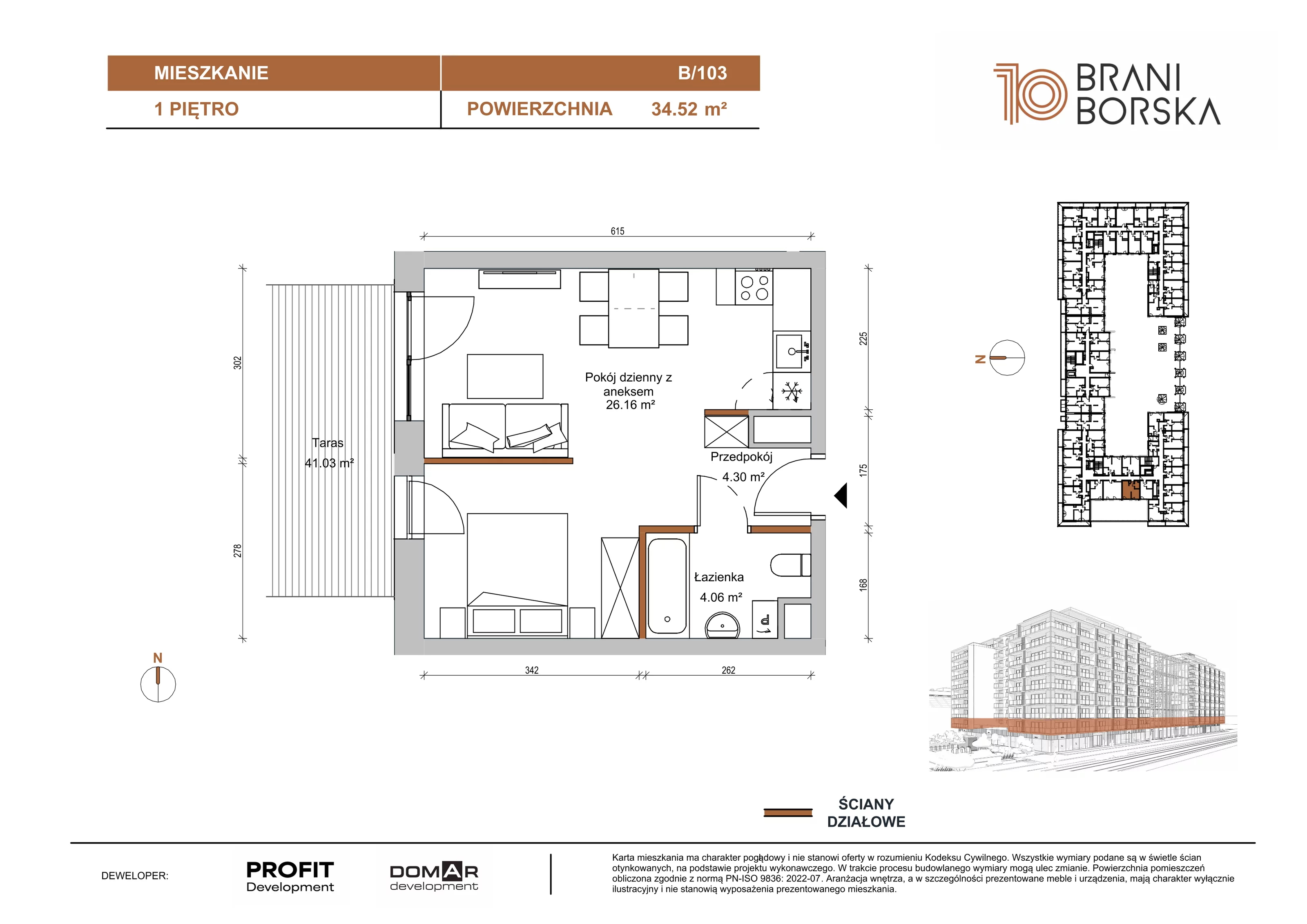 1 pokój, apartament 34,52 m², piętro 1, oferta nr BN10/B/103, Braniborska 10 , Wrocław, Stare Miasto, Śródmieście, ul. Braniborska 10E