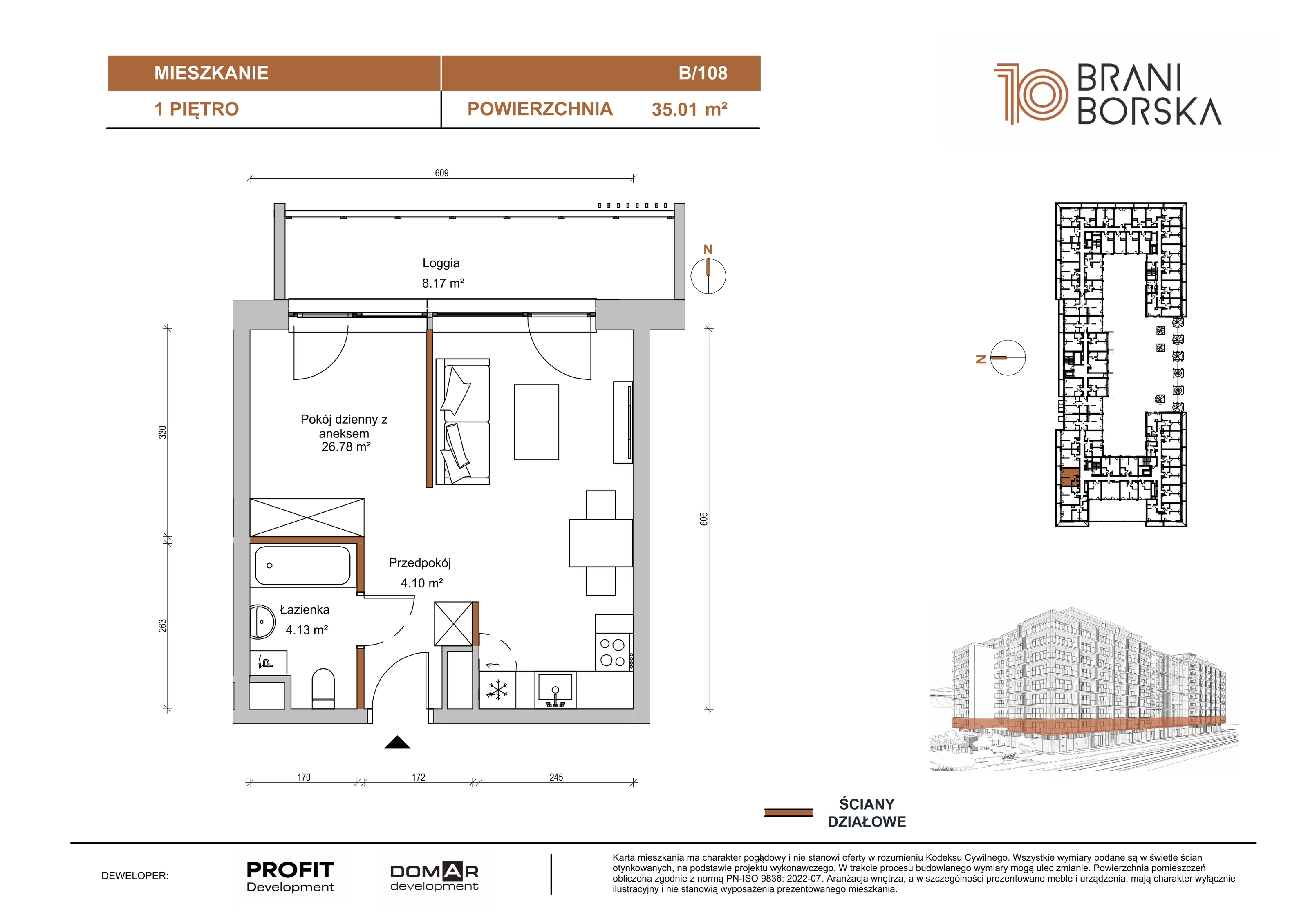 1 pokój, apartament 35,01 m², piętro 1, oferta nr BN10/B/108, Braniborska 10 , Wrocław, Stare Miasto, Śródmieście, ul. Braniborska 10E