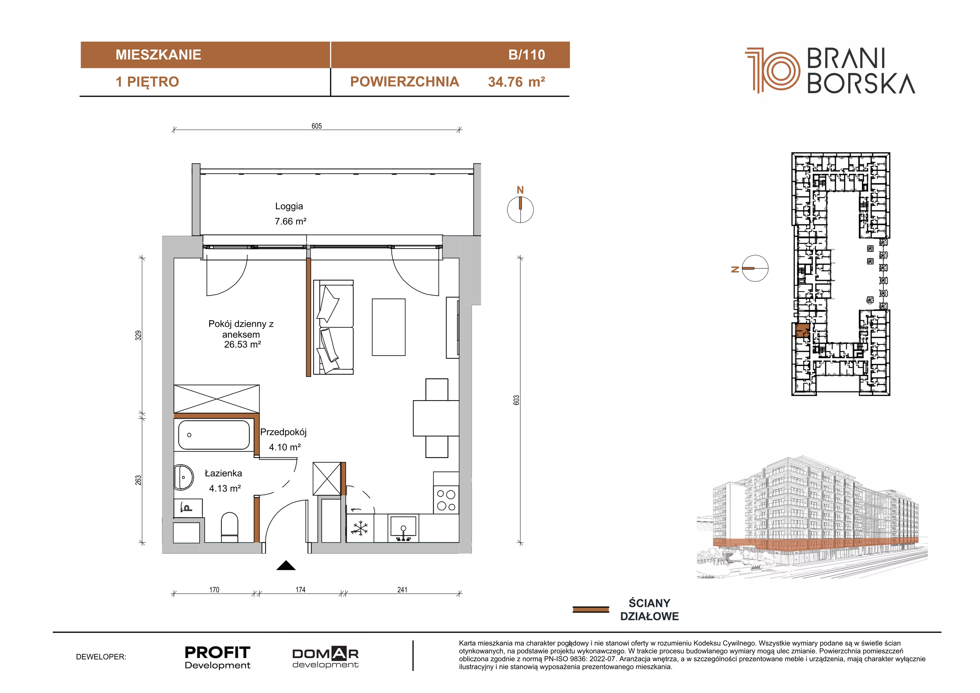 1 pokój, apartament 34,76 m², piętro 1, oferta nr BN10/B/110, Braniborska 10 , Wrocław, Stare Miasto, Śródmieście, ul. Braniborska 10E