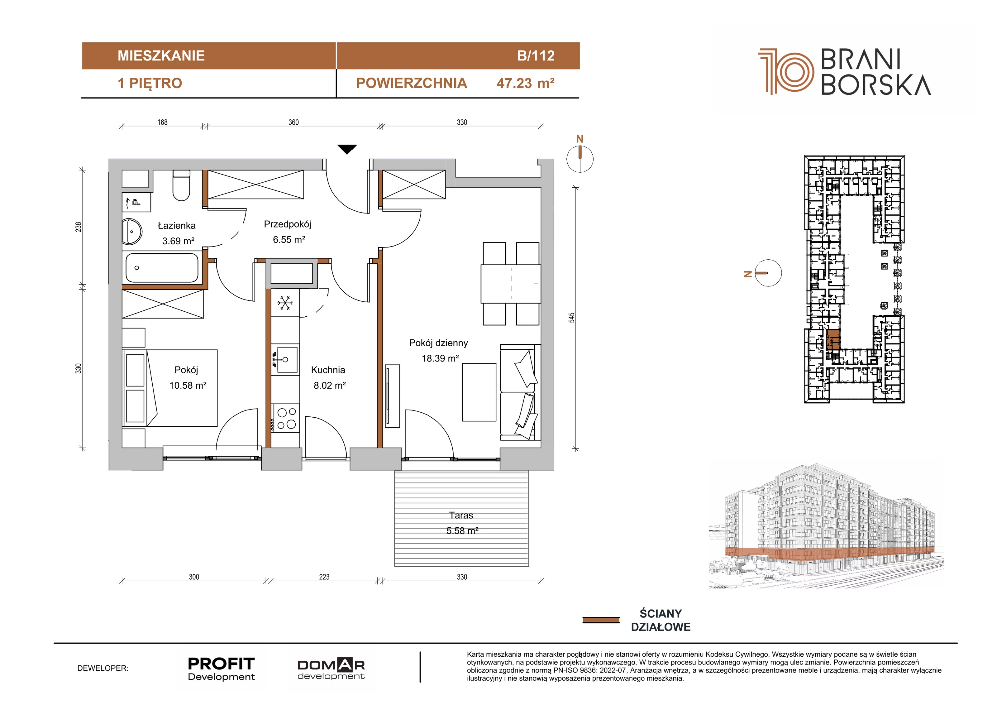 2 pokoje, apartament 47,23 m², piętro 1, oferta nr BN10/B/112, Braniborska 10 , Wrocław, Stare Miasto, Śródmieście, ul. Braniborska 10E