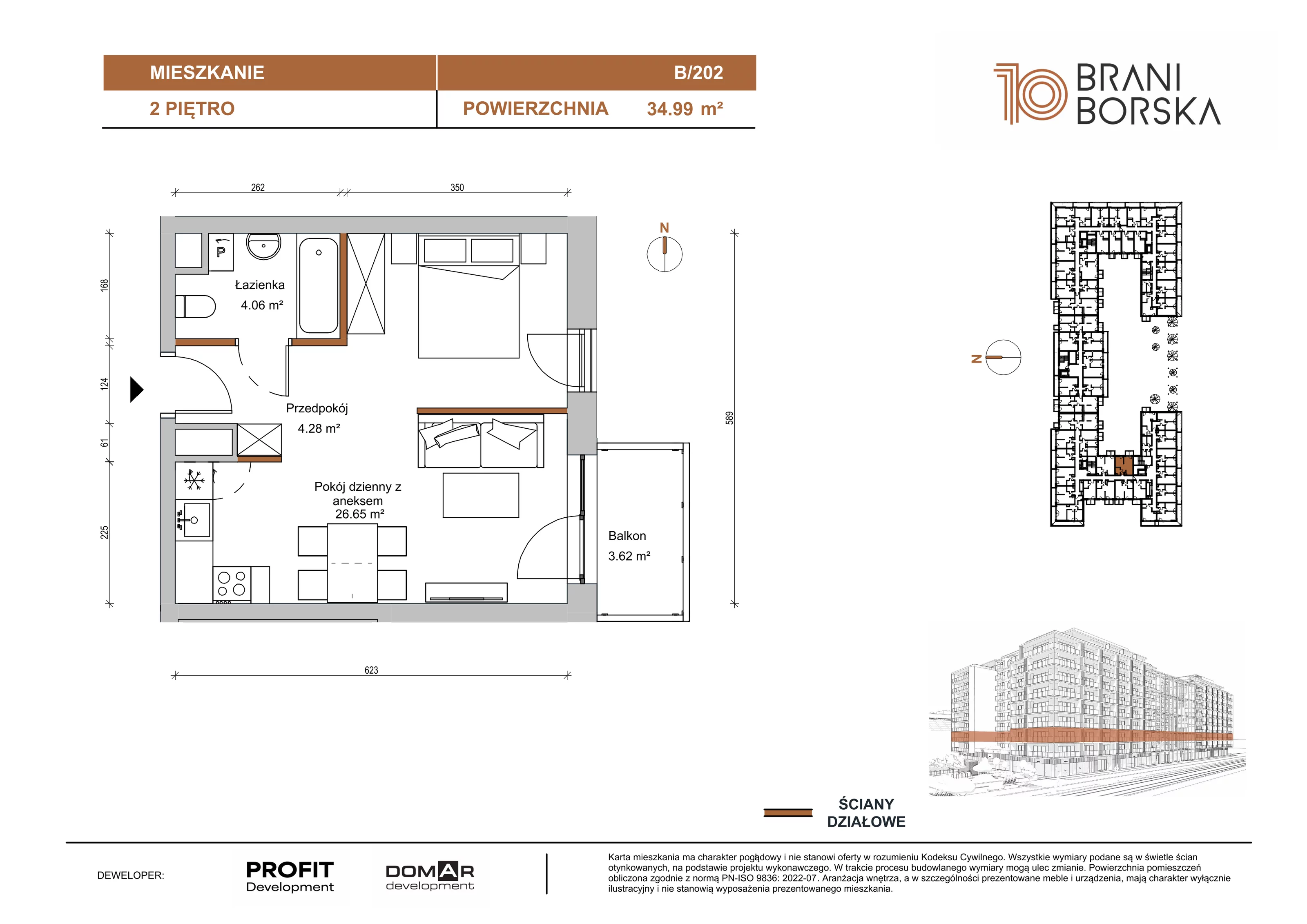 1 pokój, apartament 34,99 m², piętro 2, oferta nr BN10/B/202, Braniborska 10 , Wrocław, Stare Miasto, Śródmieście, ul. Braniborska 10E