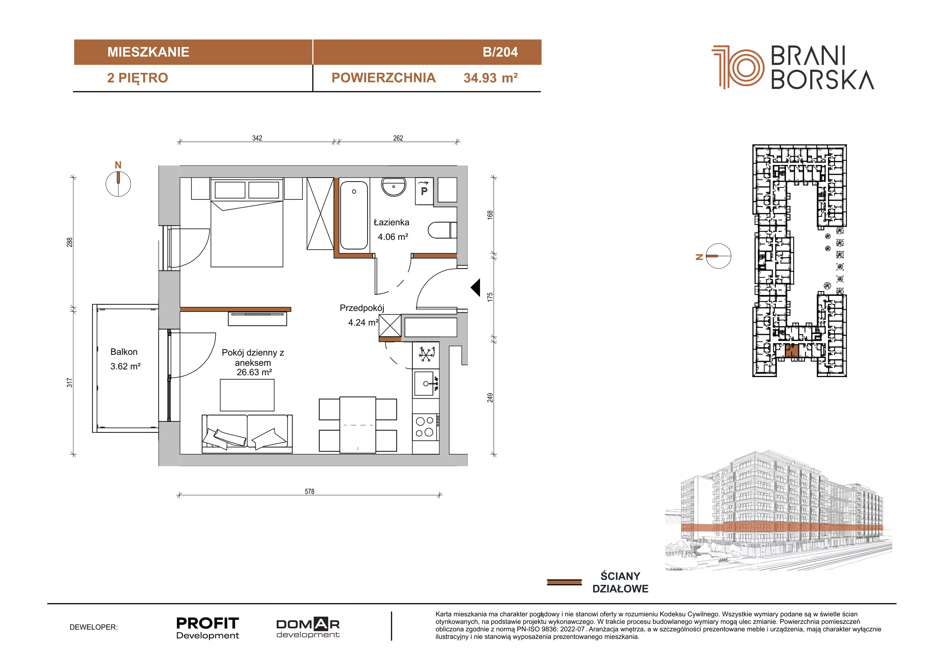 1 pokój, apartament 34,93 m², piętro 2, oferta nr BN10/B/204, Braniborska 10 , Wrocław, Stare Miasto, Śródmieście, ul. Braniborska 10E