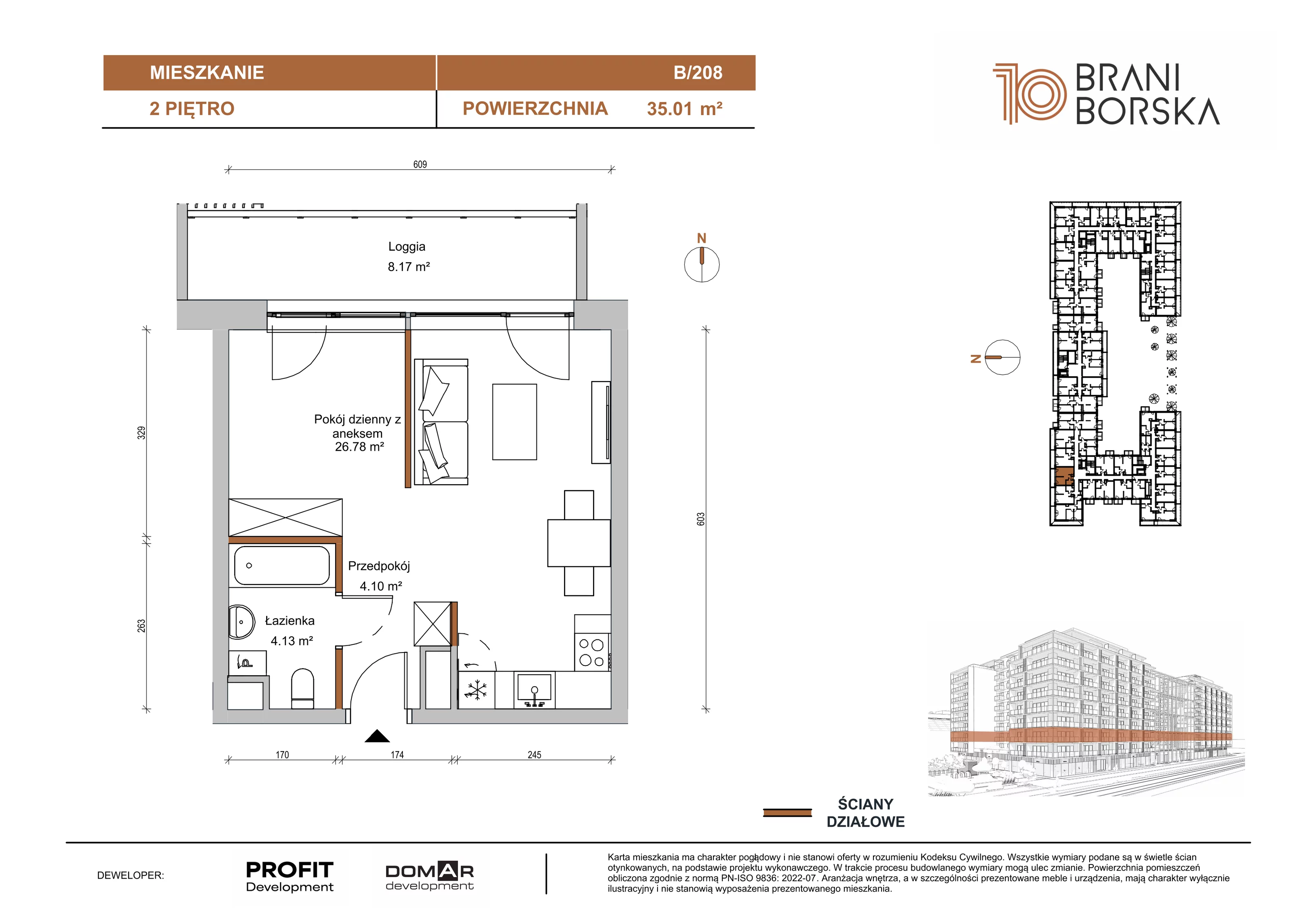 1 pokój, apartament 35,01 m², piętro 2, oferta nr BN10/B/208, Braniborska 10 , Wrocław, Stare Miasto, Śródmieście, ul. Braniborska 10E