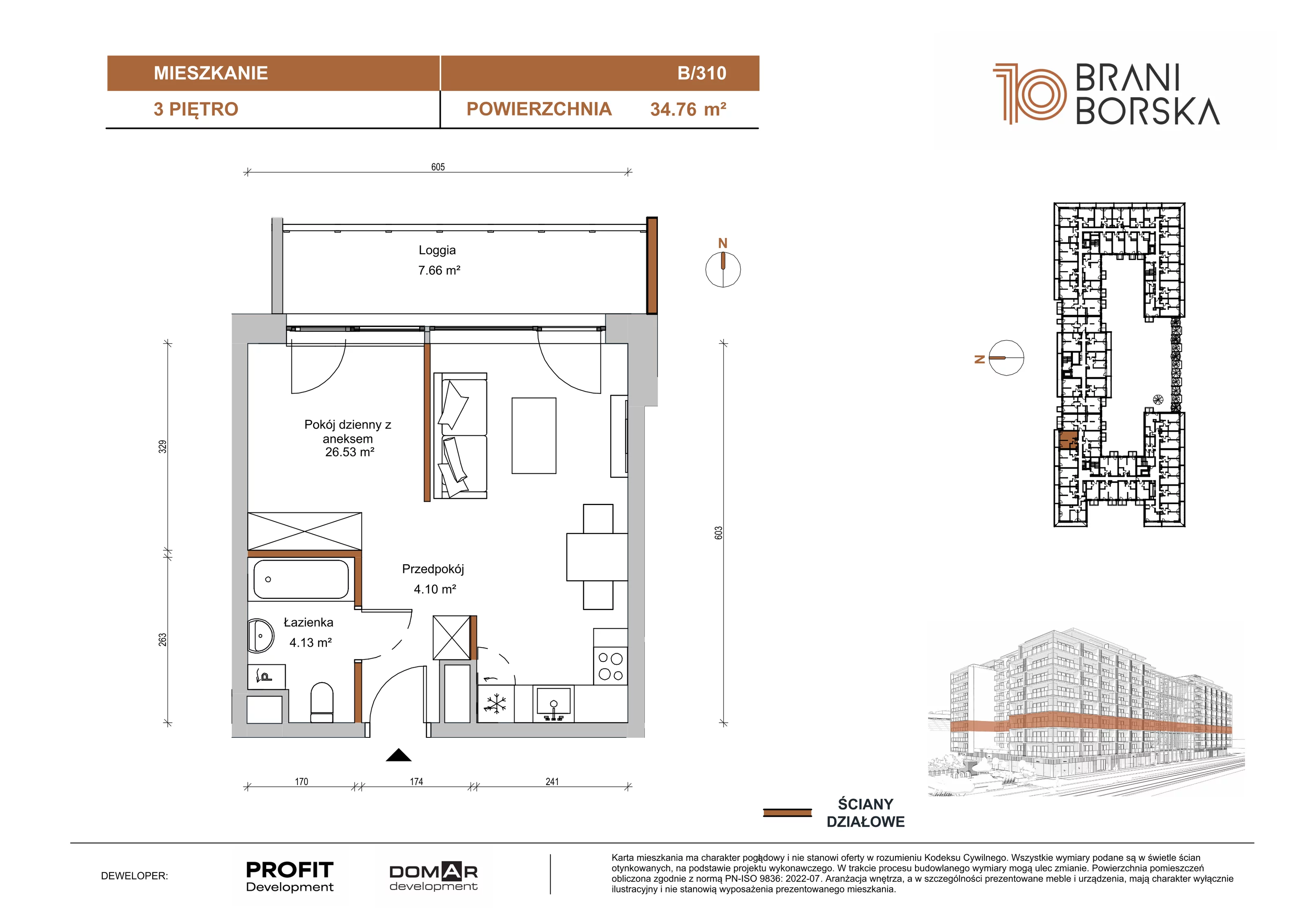 1 pokój, apartament 34,76 m², piętro 3, oferta nr BN10/B/310, Braniborska 10 , Wrocław, Stare Miasto, Śródmieście, ul. Braniborska 10E