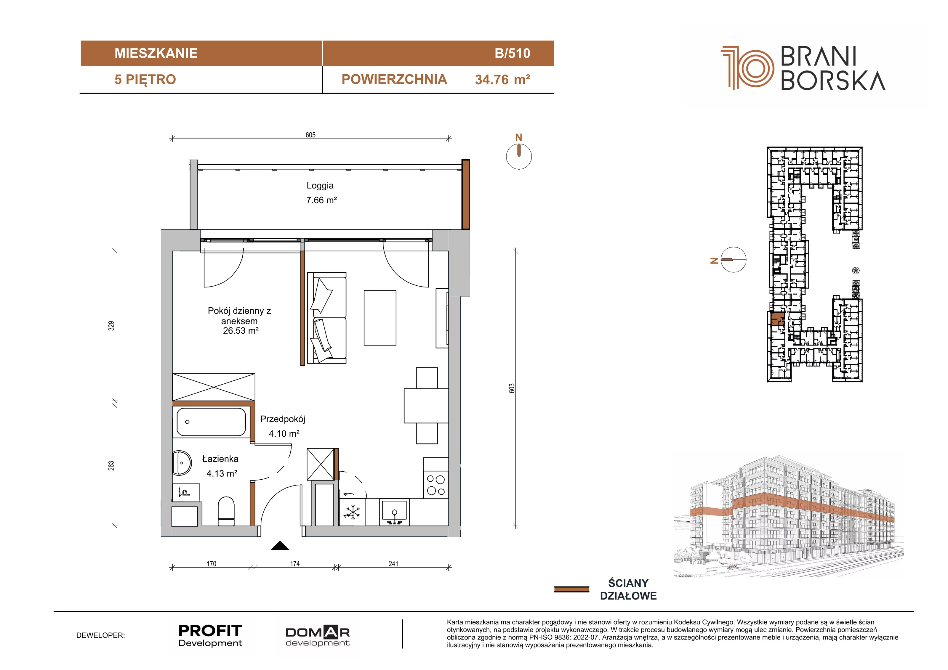 1 pokój, apartament 34,76 m², piętro 5, oferta nr BN10/B/510, Braniborska 10 , Wrocław, Stare Miasto, Śródmieście, ul. Braniborska 10E