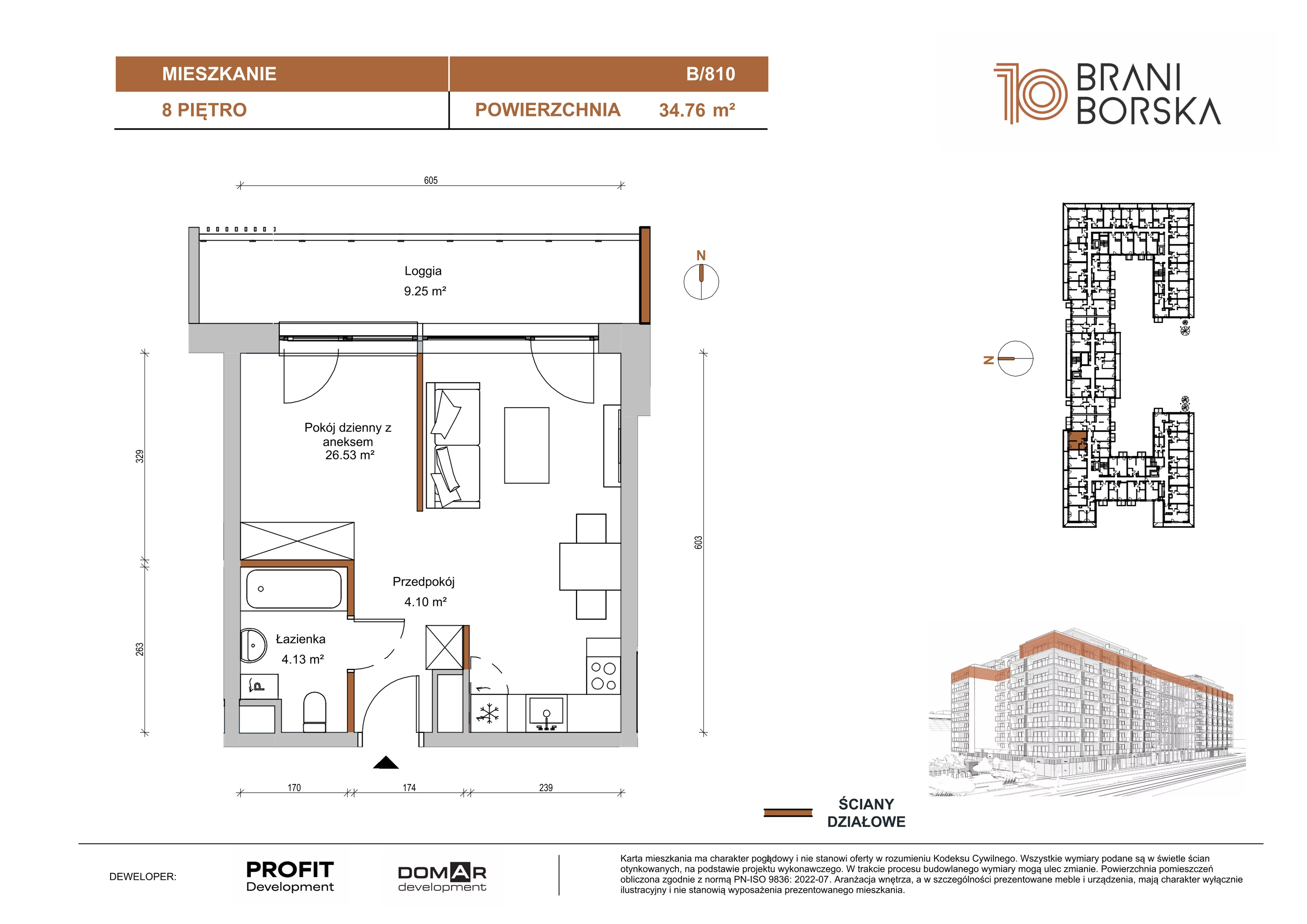 1 pokój, apartament 34,76 m², piętro 8, oferta nr BN10/B/810, Braniborska 10 , Wrocław, Stare Miasto, Śródmieście, ul. Braniborska 10E