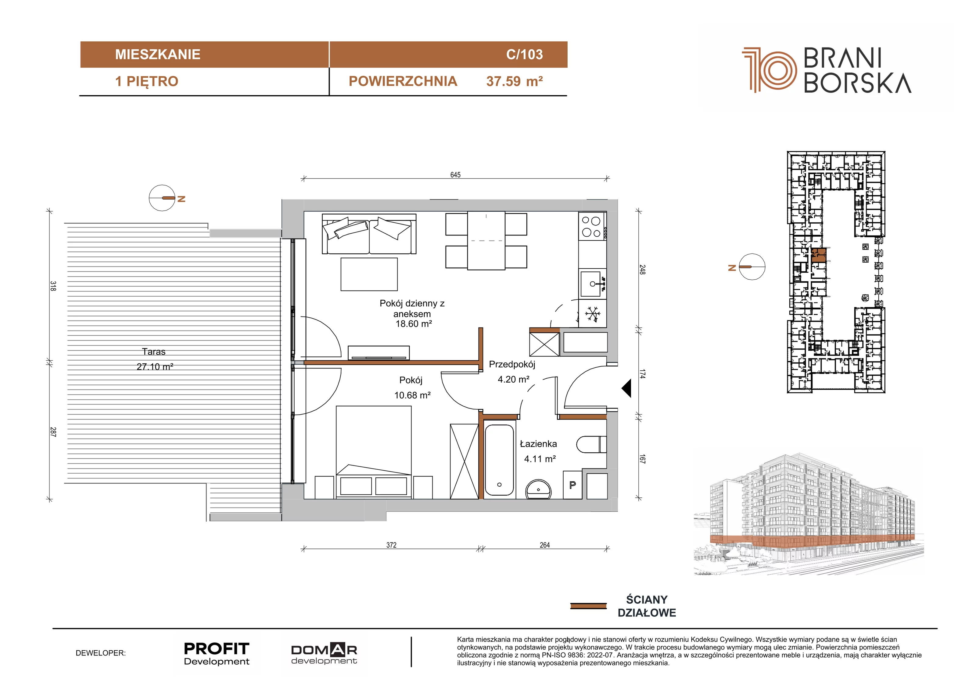 2 pokoje, apartament 37,59 m², piętro 1, oferta nr BN10/C/103, Braniborska 10 , Wrocław, Stare Miasto, Śródmieście, ul. Braniborska 10E