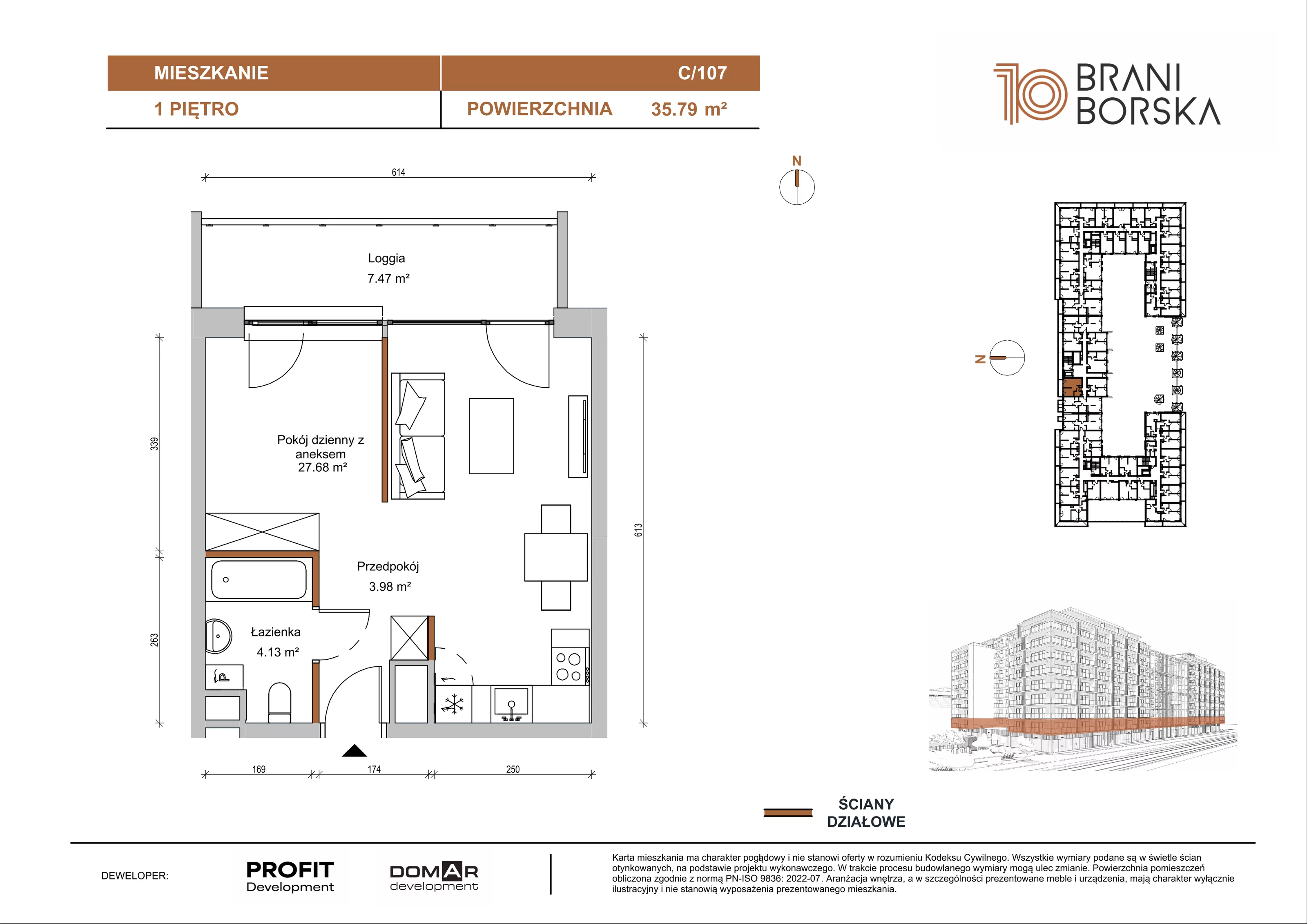 1 pokój, apartament 35,79 m², piętro 1, oferta nr BN10/C/107, Braniborska 10 , Wrocław, Stare Miasto, Śródmieście, ul. Braniborska 10E