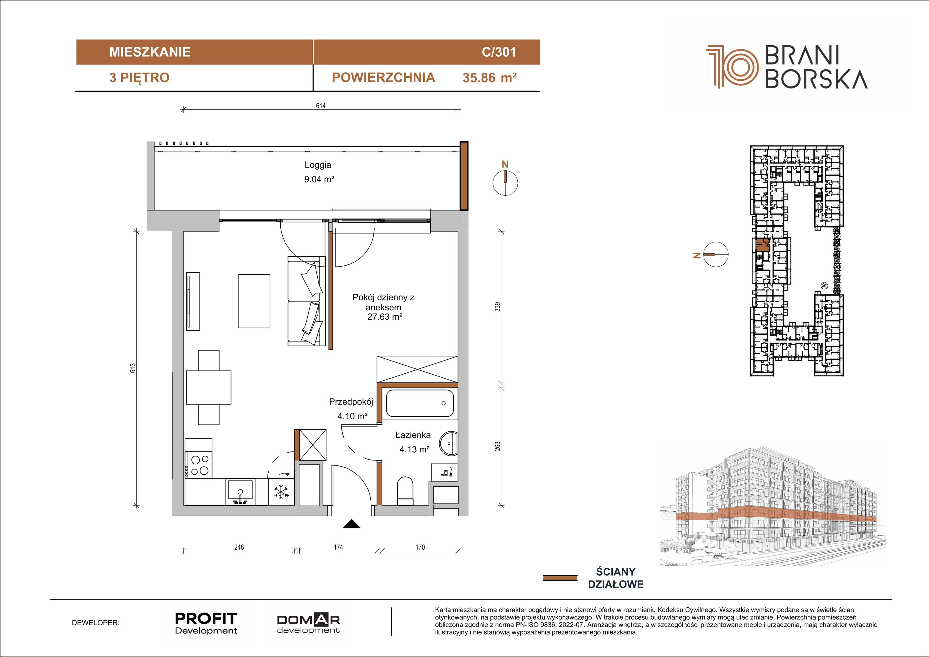 1 pokój, apartament 35,86 m², piętro 3, oferta nr BN10/C/301, Braniborska 10 , Wrocław, Stare Miasto, Śródmieście, ul. Braniborska 10E