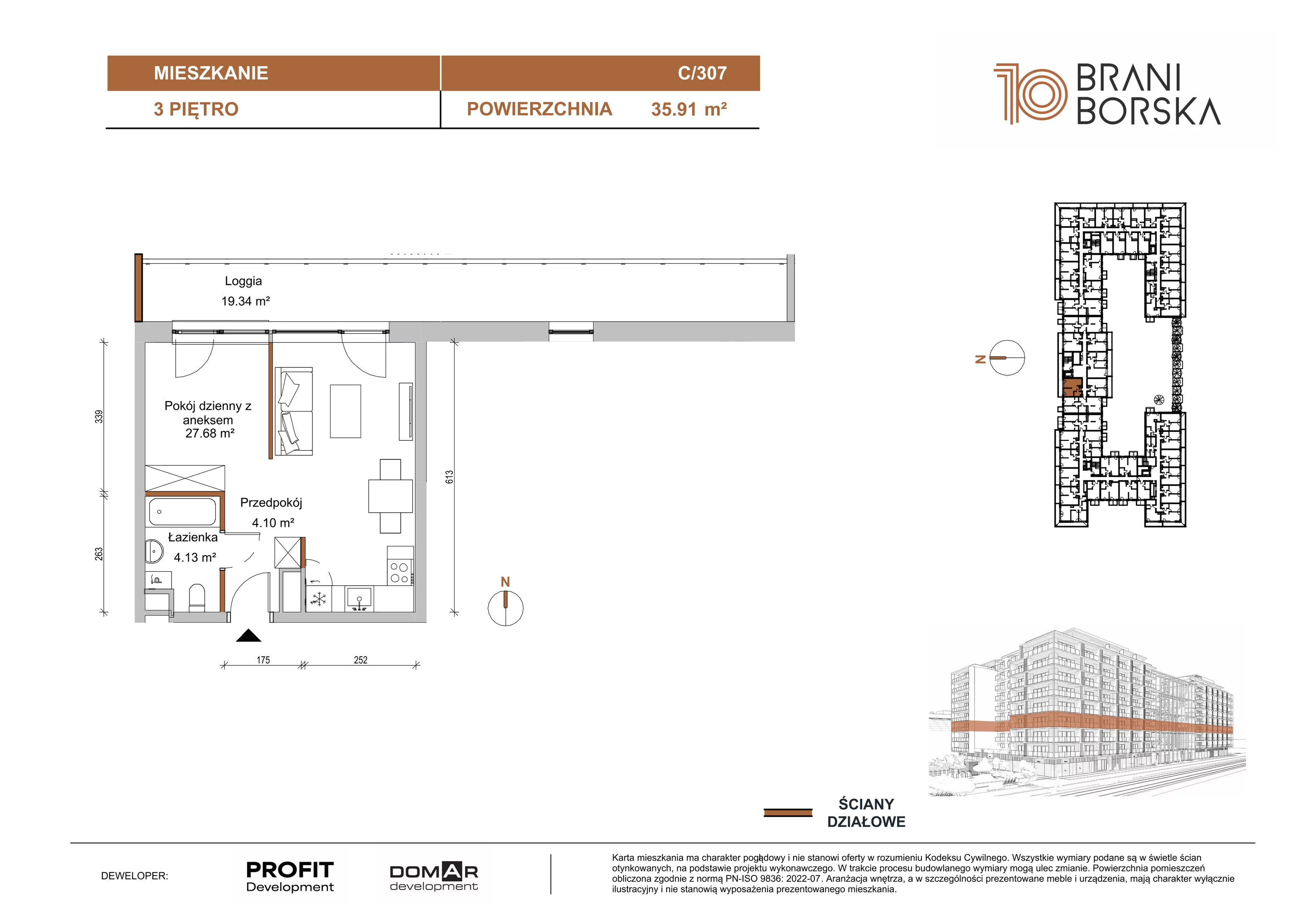 1 pokój, apartament 35,91 m², piętro 3, oferta nr BN10/C/307, Braniborska 10 , Wrocław, Stare Miasto, Śródmieście, ul. Braniborska 10E