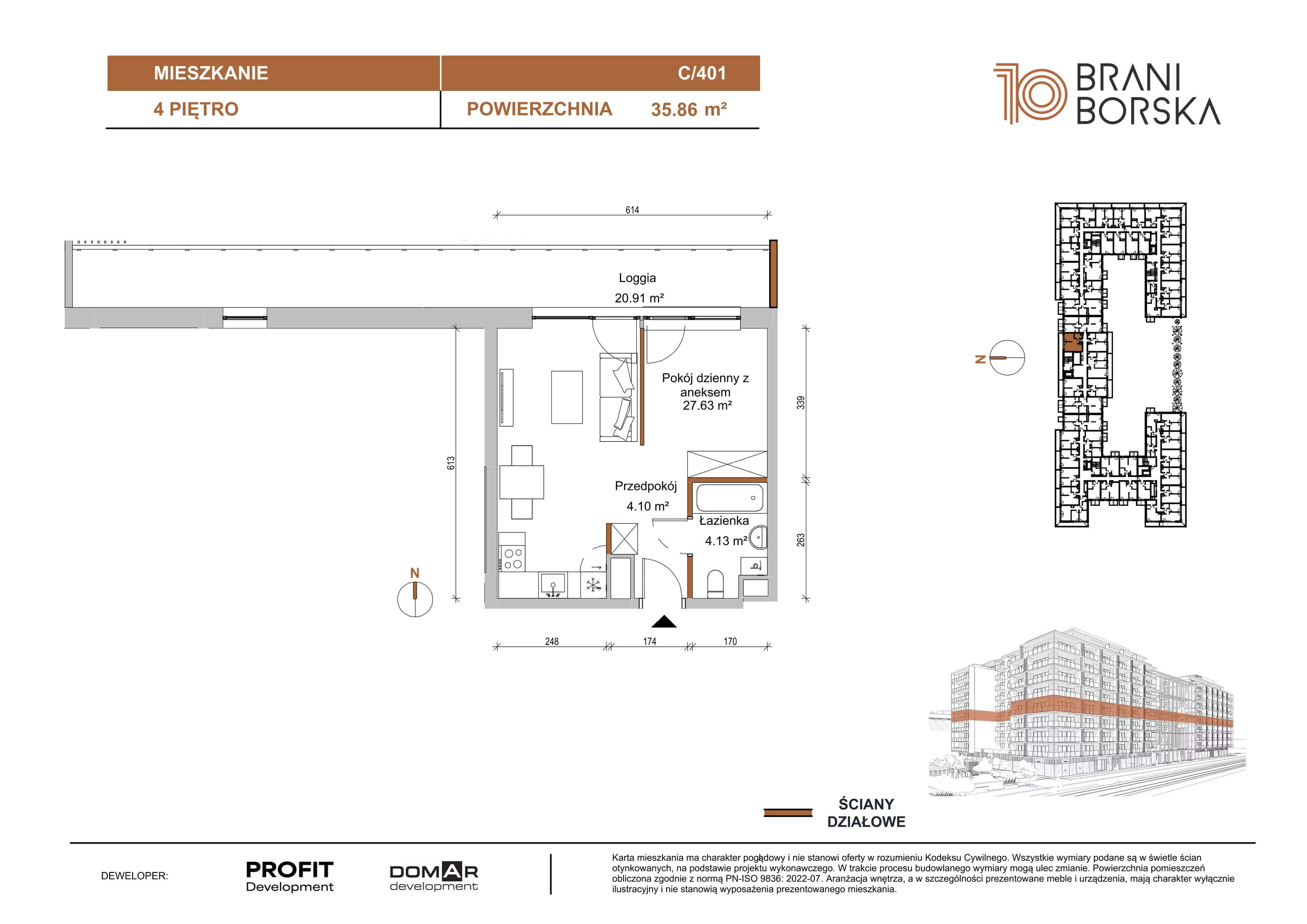 1 pokój, apartament 35,86 m², piętro 4, oferta nr BN10/C/401, Braniborska 10 , Wrocław, Stare Miasto, Śródmieście, ul. Braniborska 10E