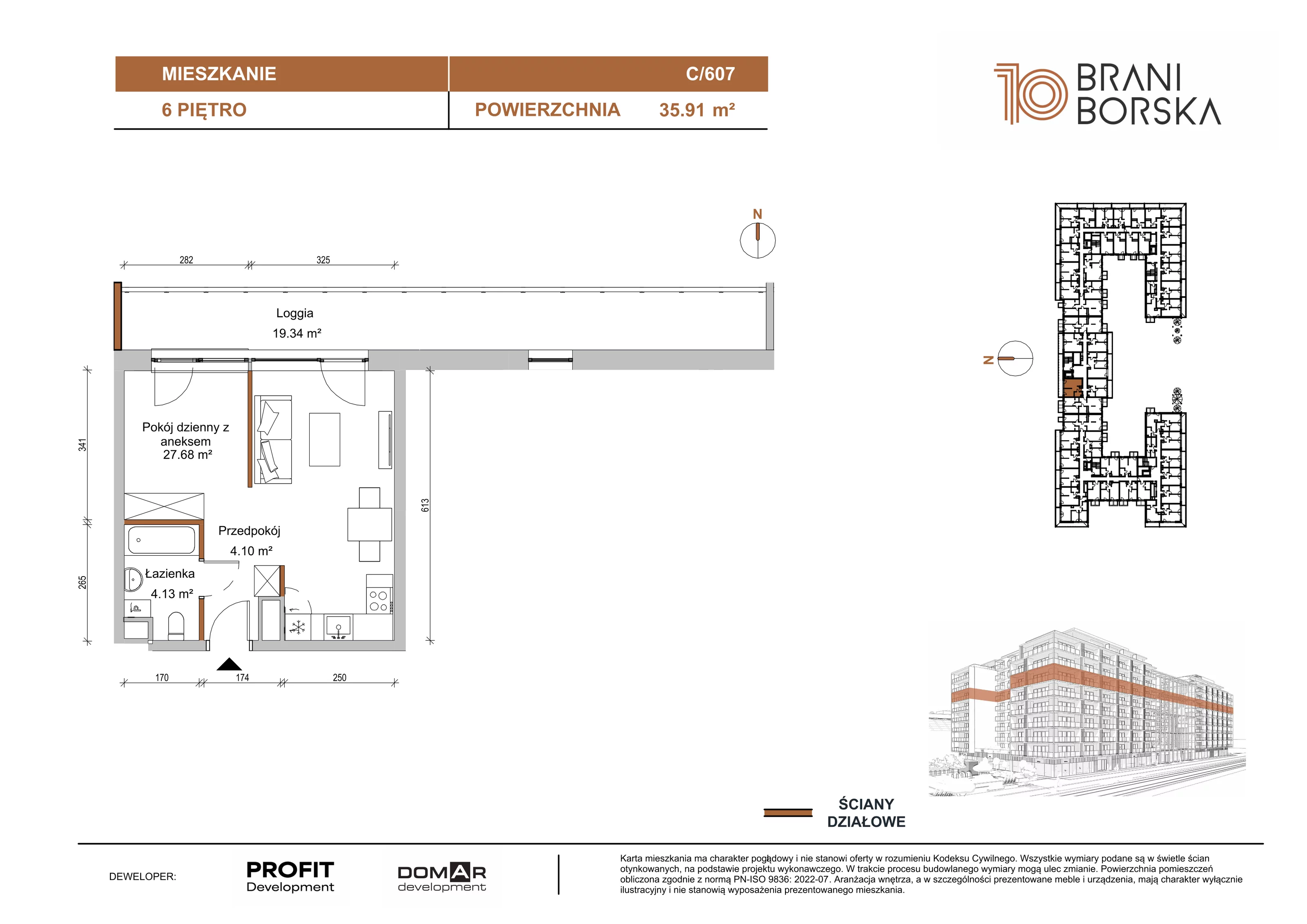 1 pokój, apartament 35,91 m², piętro 6, oferta nr BN10/C/607, Braniborska 10 , Wrocław, Stare Miasto, Śródmieście, ul. Braniborska 10E