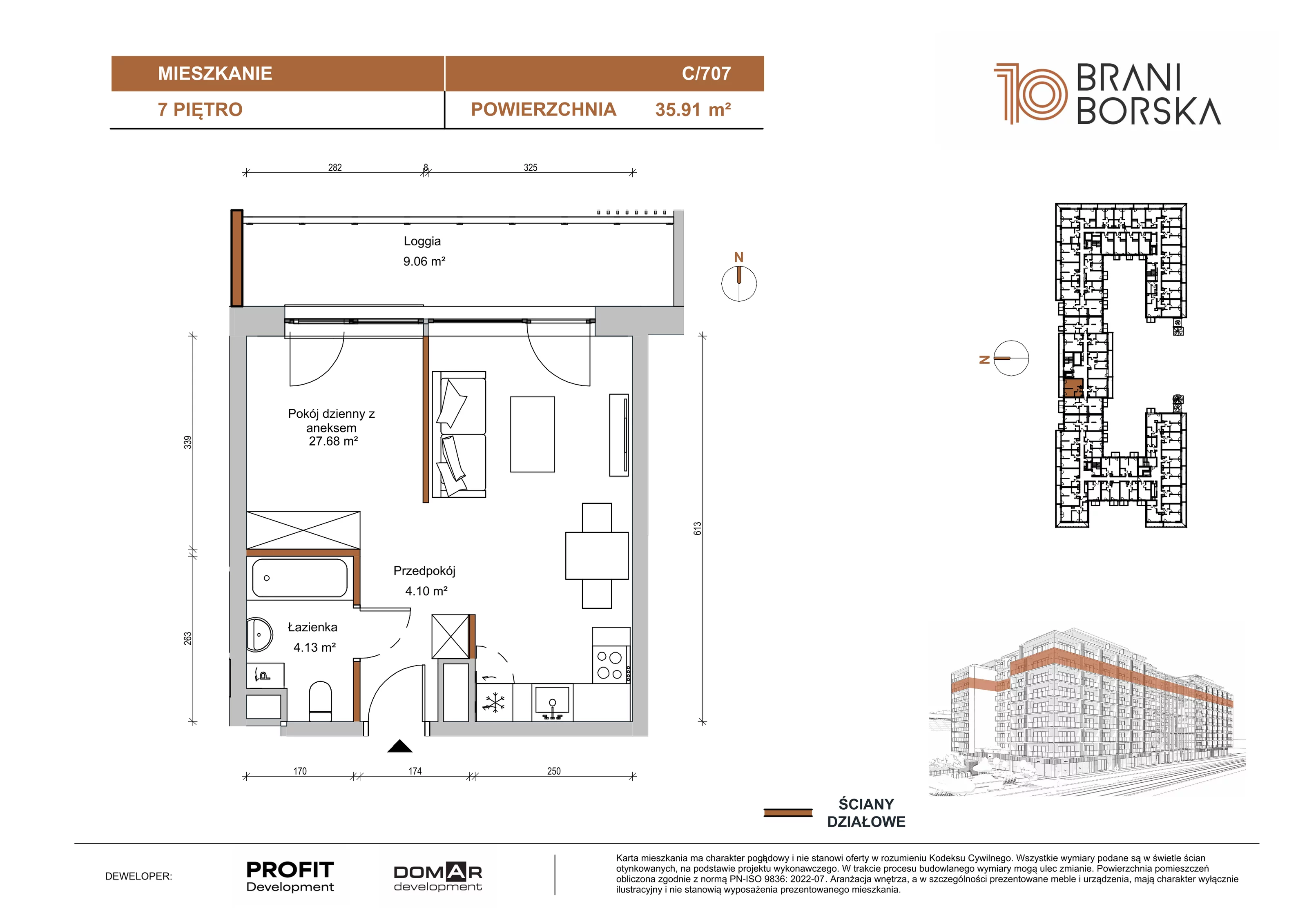 1 pokój, apartament 35,91 m², piętro 7, oferta nr BN10/C/707, Braniborska 10 , Wrocław, Stare Miasto, Śródmieście, ul. Braniborska 10E