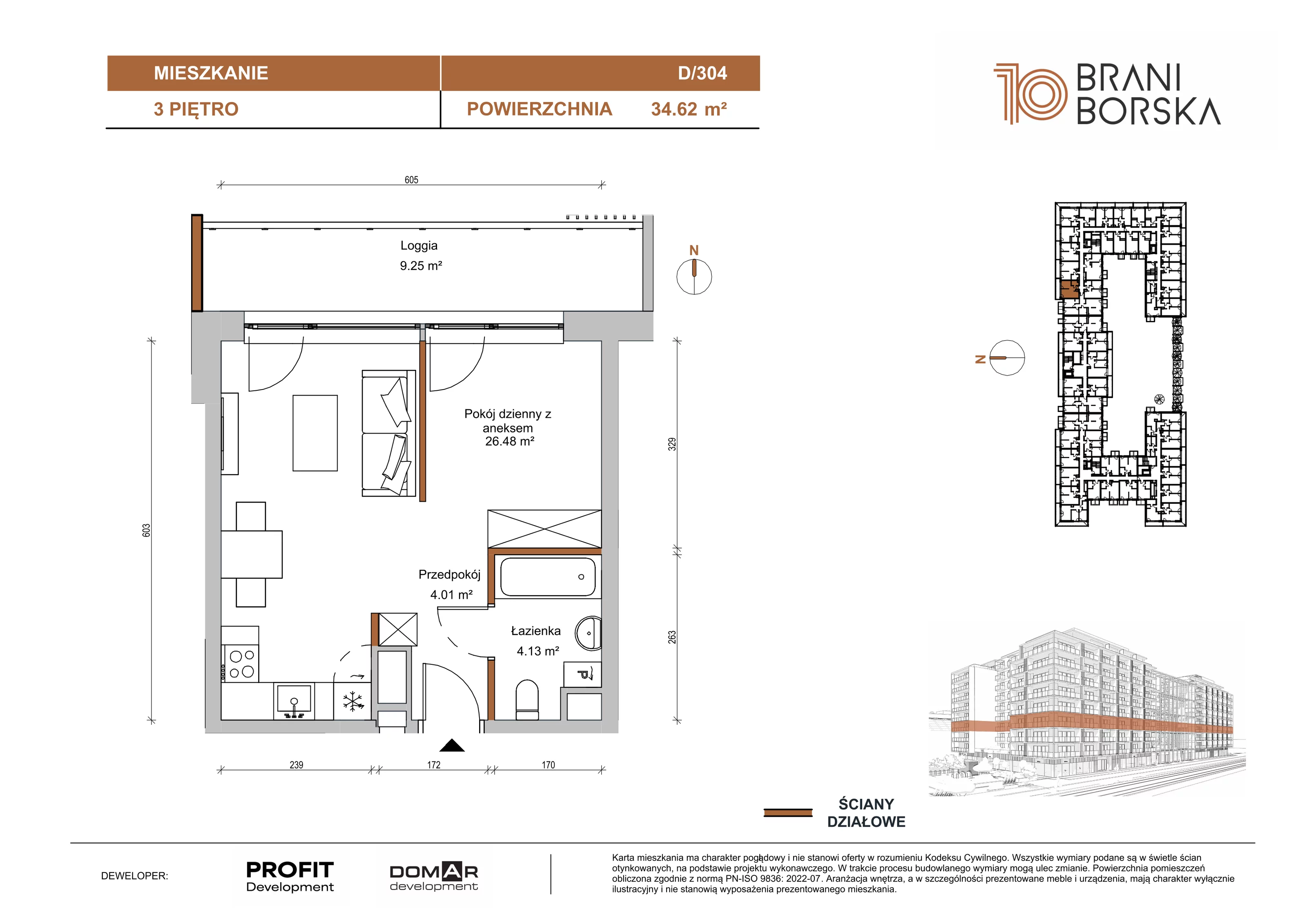 1 pokój, apartament 34,62 m², piętro 3, oferta nr BN10/D/304, Braniborska 10 , Wrocław, Stare Miasto, Śródmieście, ul. Braniborska 10E