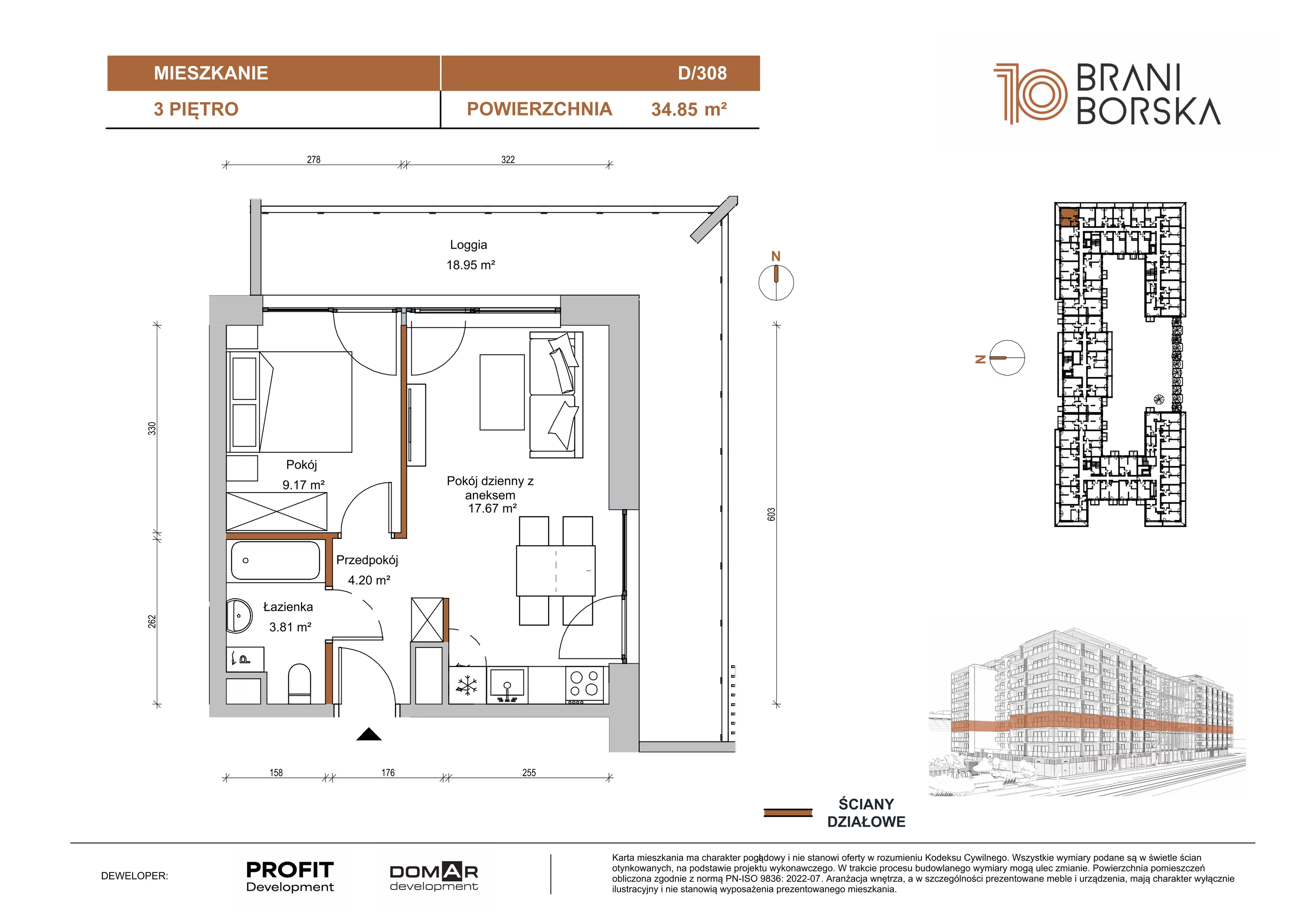 2 pokoje, apartament 34,85 m², piętro 3, oferta nr BN10/D/308, Braniborska 10 , Wrocław, Stare Miasto, Śródmieście, ul. Braniborska 10E