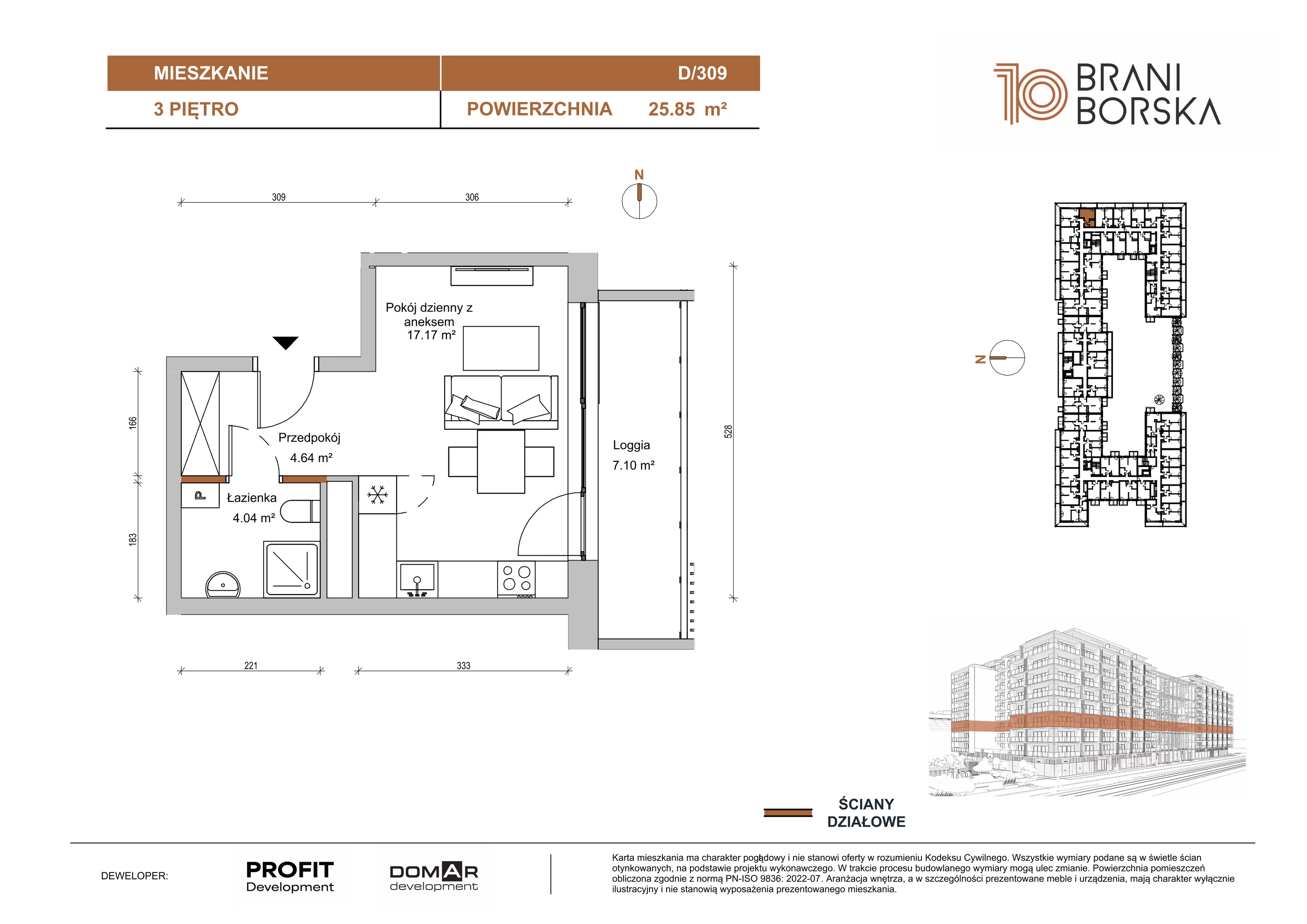 1 pokój, apartament 25,85 m², piętro 3, oferta nr BN10/D/309, Braniborska 10 , Wrocław, Stare Miasto, Śródmieście, ul. Braniborska 10E