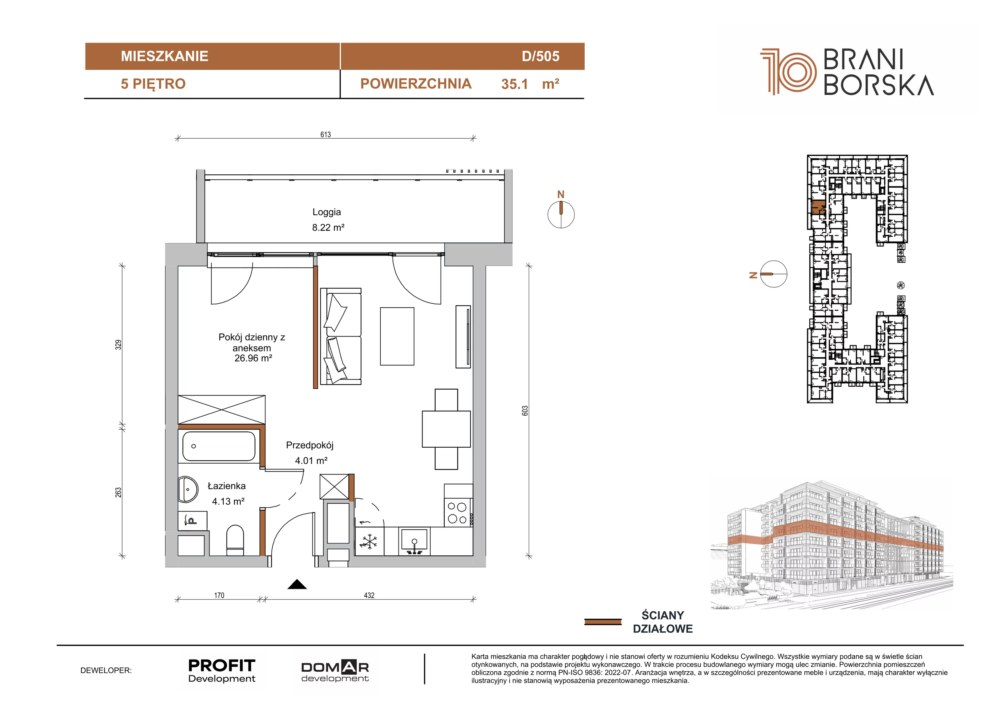 1 pokój, apartament 35,10 m², piętro 5, oferta nr BN10/D/505, Braniborska 10 , Wrocław, Stare Miasto, Śródmieście, ul. Braniborska 10E