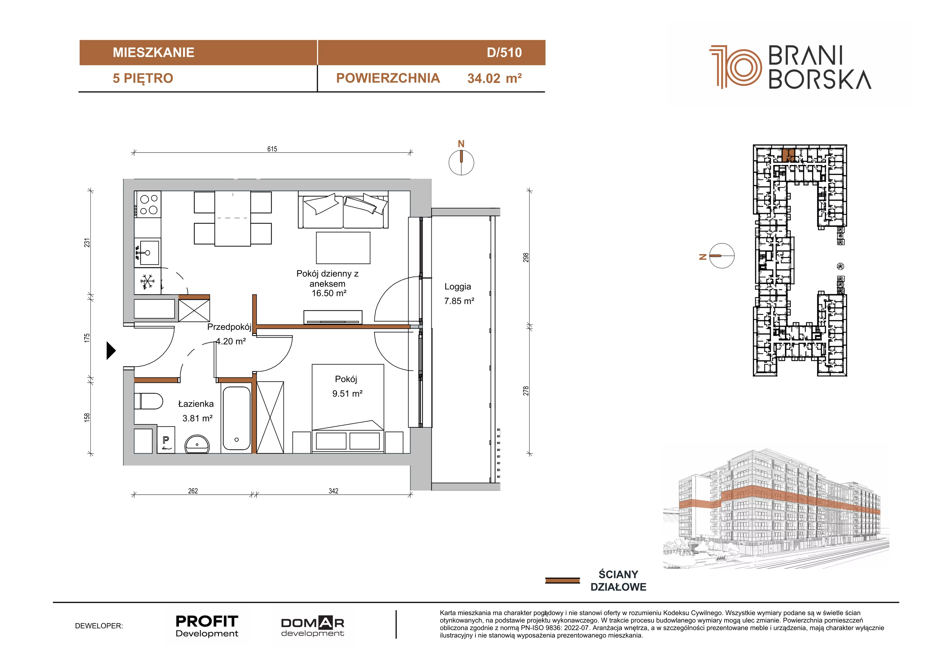 2 pokoje, apartament 34,02 m², piętro 5, oferta nr BN10/D/510, Braniborska 10 , Wrocław, Stare Miasto, Śródmieście, ul. Braniborska 10E