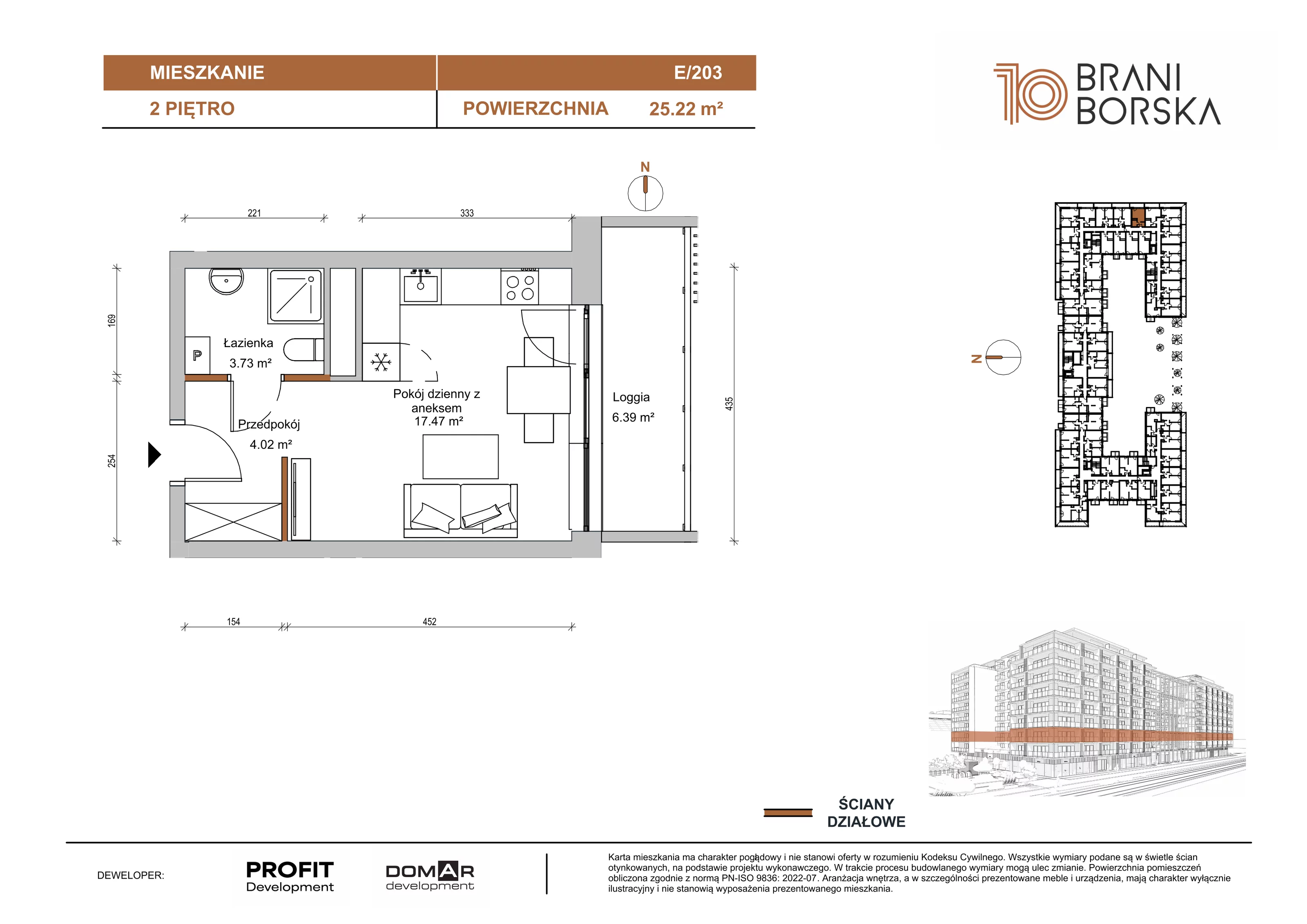 Mieszkanie 25,22 m², piętro 2, oferta nr BN10/E/203, Braniborska 10 , Wrocław, Stare Miasto, Śródmieście, ul. Braniborska 10E