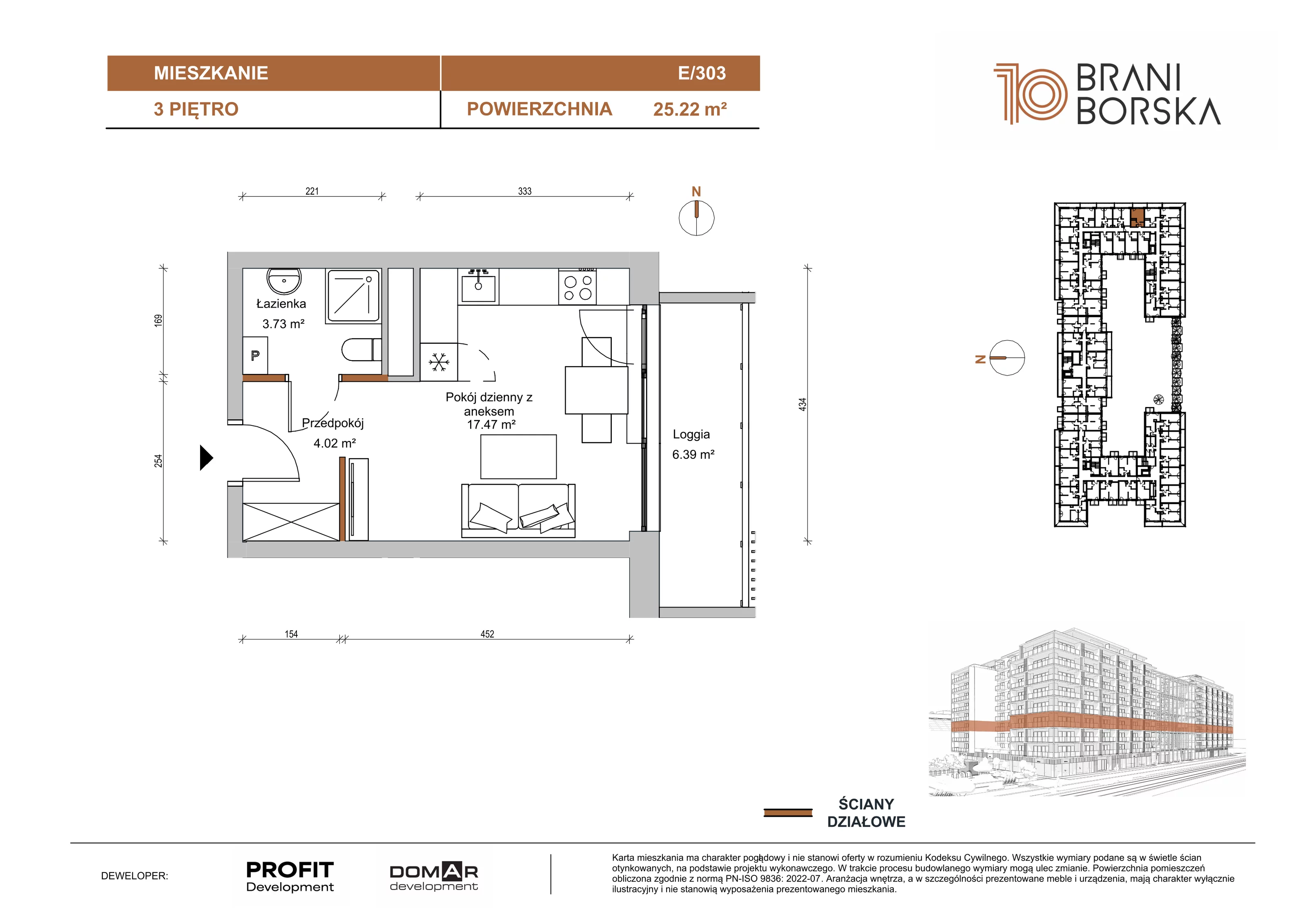 1 pokój, apartament 25,22 m², piętro 3, oferta nr BN10/E/303, Braniborska 10 , Wrocław, Stare Miasto, Śródmieście, ul. Braniborska 10E