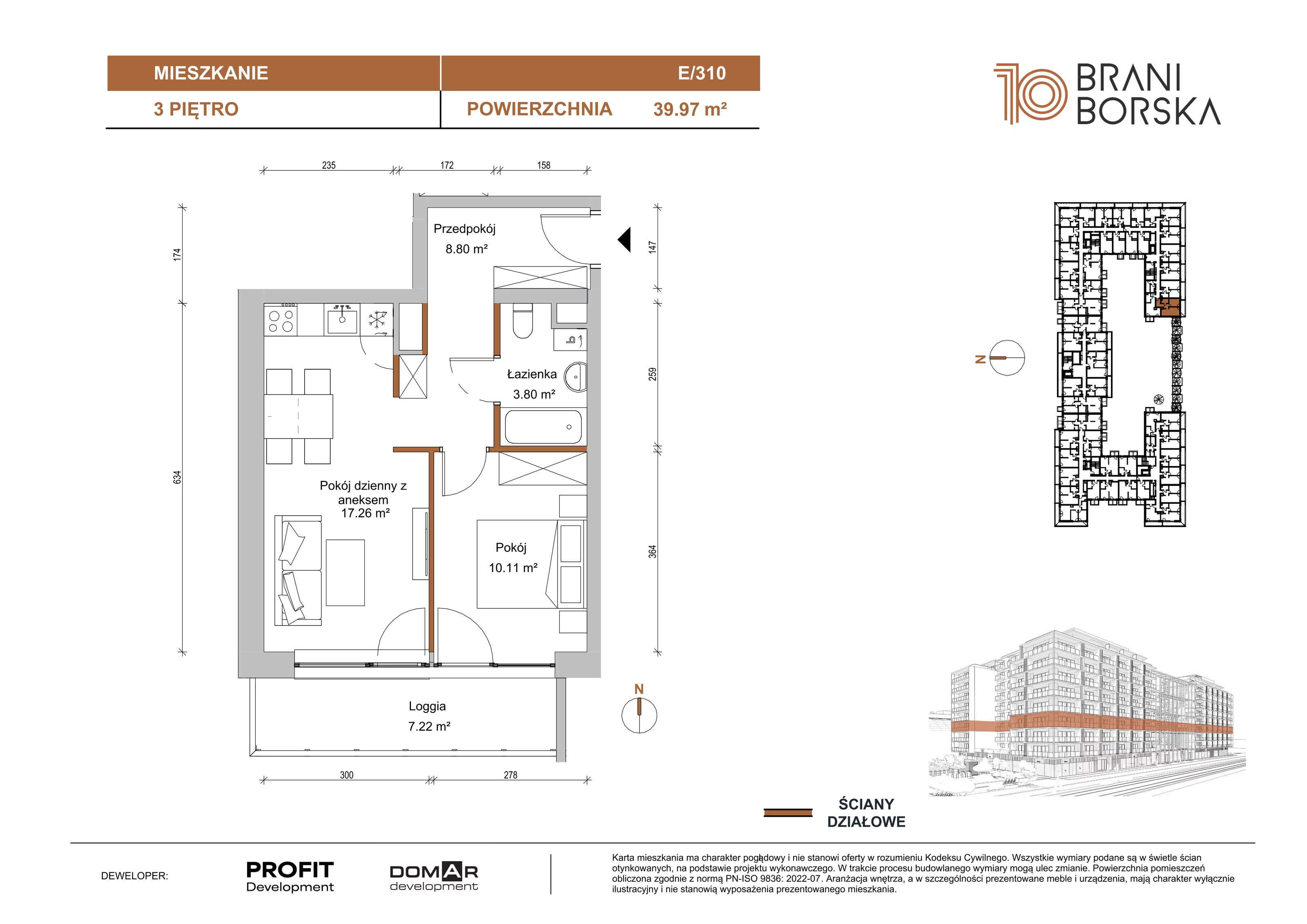 2 pokoje, apartament 39,96 m², piętro 3, oferta nr BN10/E/310, Braniborska 10 , Wrocław, Stare Miasto, Śródmieście, ul. Braniborska 10E