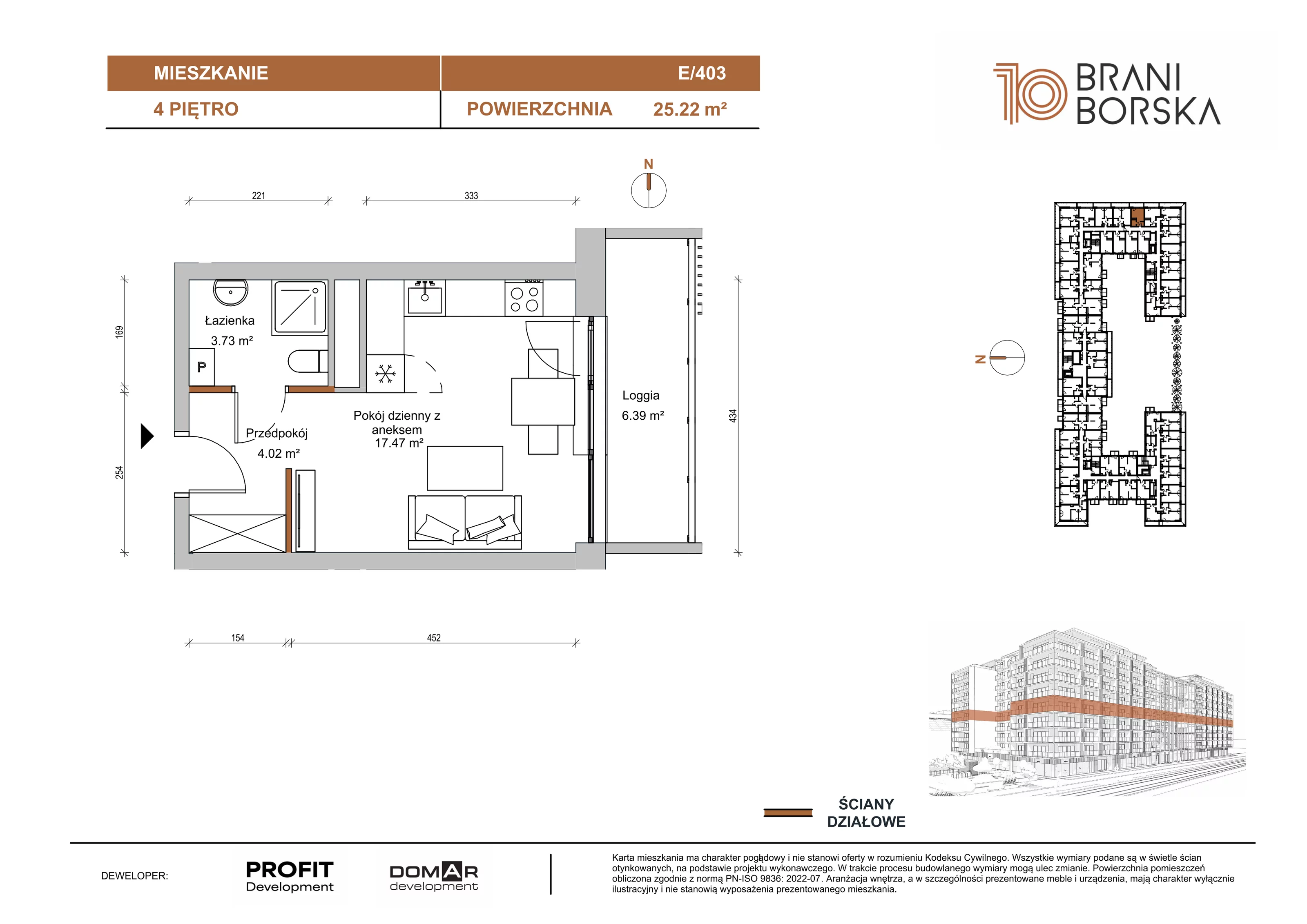 1 pokój, apartament 25,22 m², piętro 4, oferta nr BN10/E/403, Braniborska 10 , Wrocław, Stare Miasto, Śródmieście, ul. Braniborska 10E