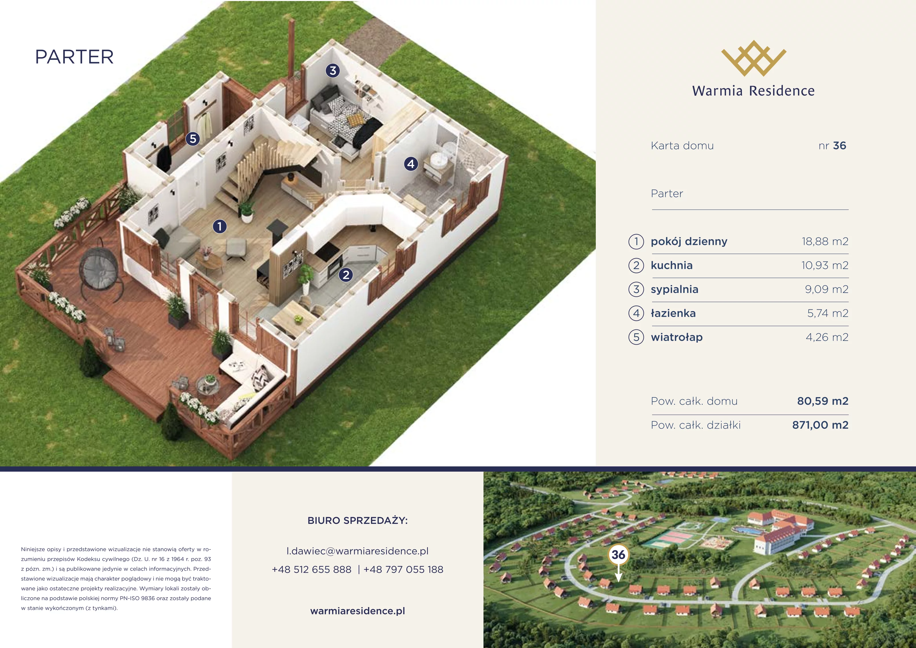 Dom 80,59 m², oferta nr 36, Warmia Residence, Woryty, Al. Bukowa