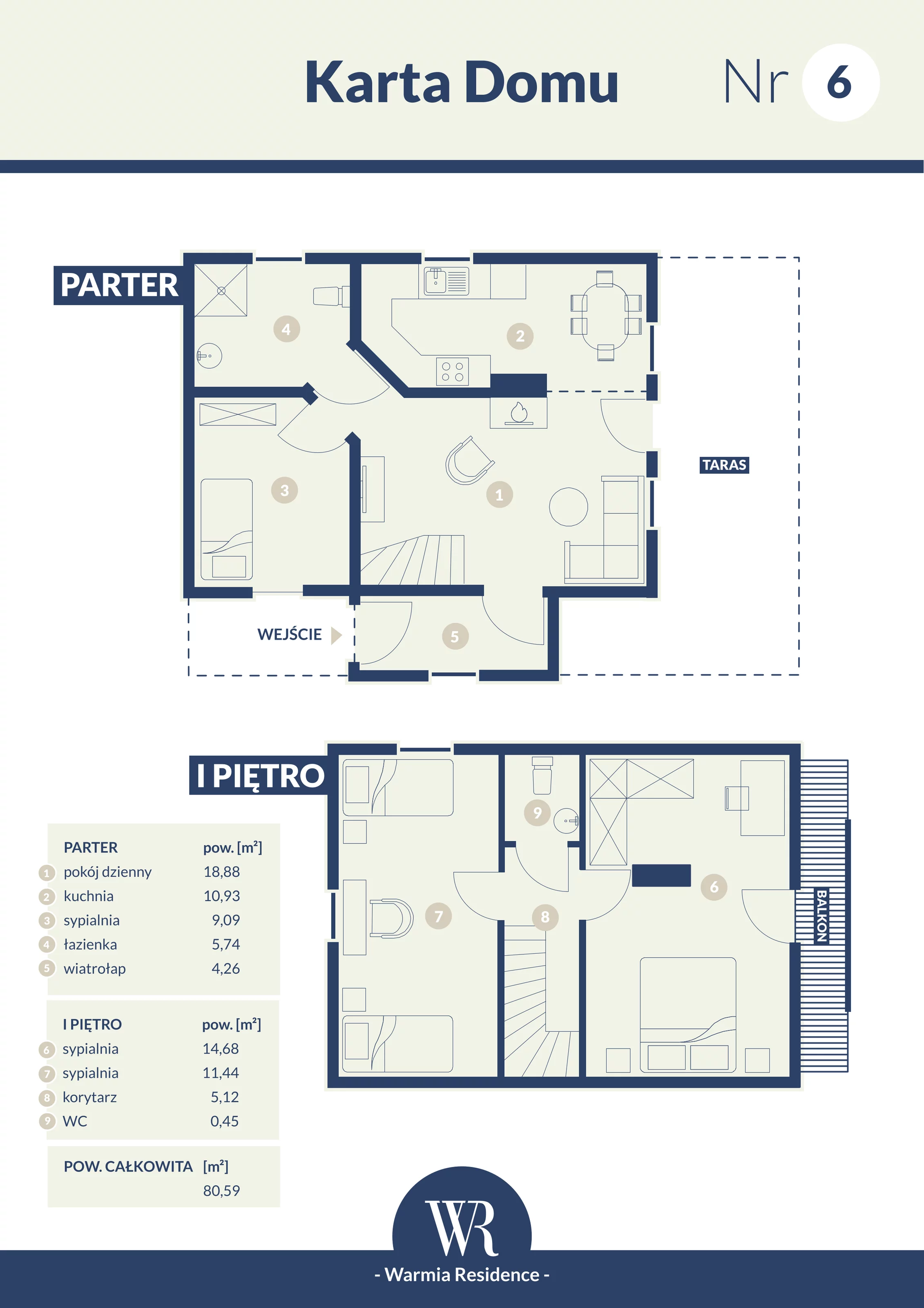 Dom 80,59 m², oferta nr 6, Warmia Residence, Woryty, Al. Bukowa