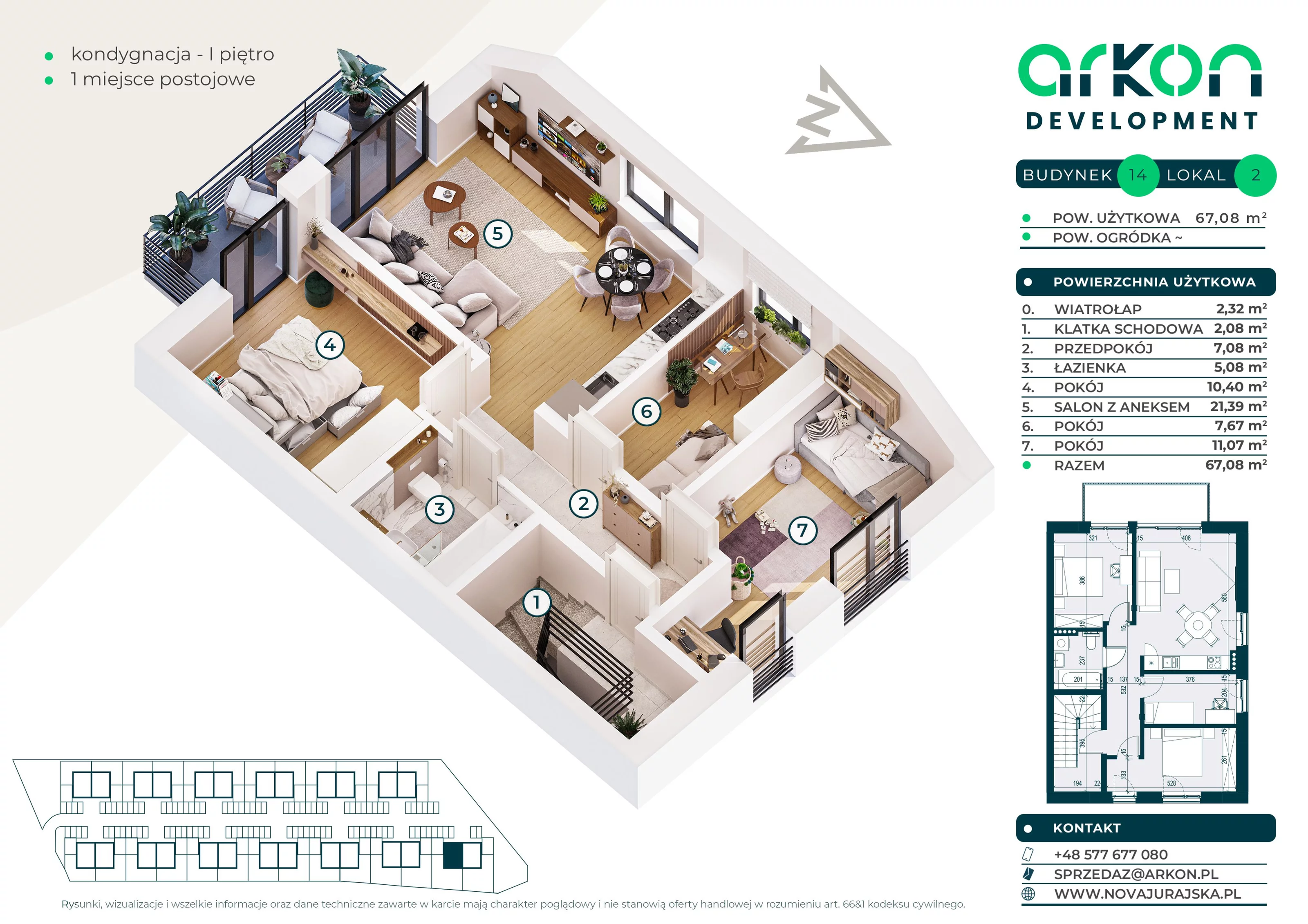 4 pokoje, mieszkanie 67,08 m², piętro 1, oferta nr 14/2, Nova Jurajska, Kraków, Modlnica, ul. Jurajska