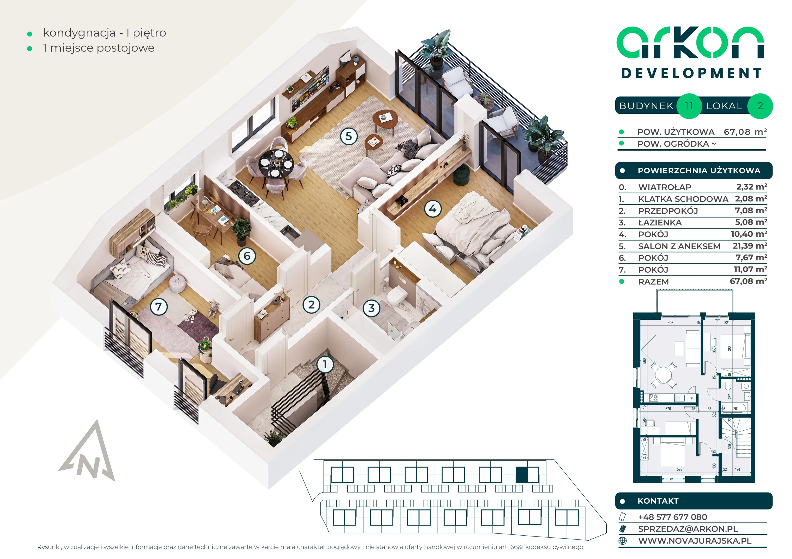 Mieszkanie 67,08 m², piętro 1, oferta nr 11/2, Nova Jurajska, Kraków, Modlnica, ul. Jurajska