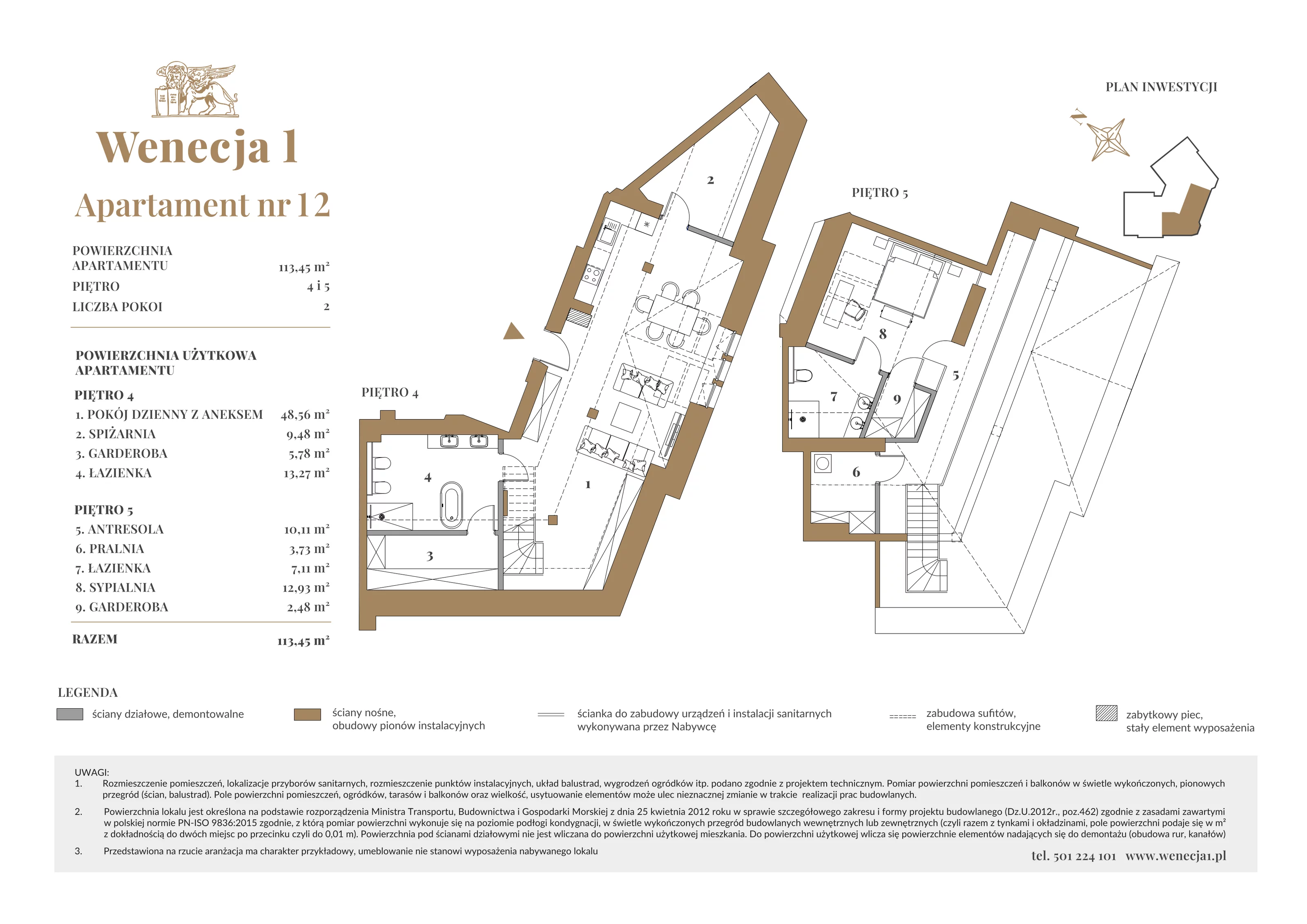 2 pokoje, apartament 113,45 m², piętro 4, oferta nr A12, Wenecja 1, Kraków, Stare Miasto, Piasek, ul. Wenecja / Garncarska