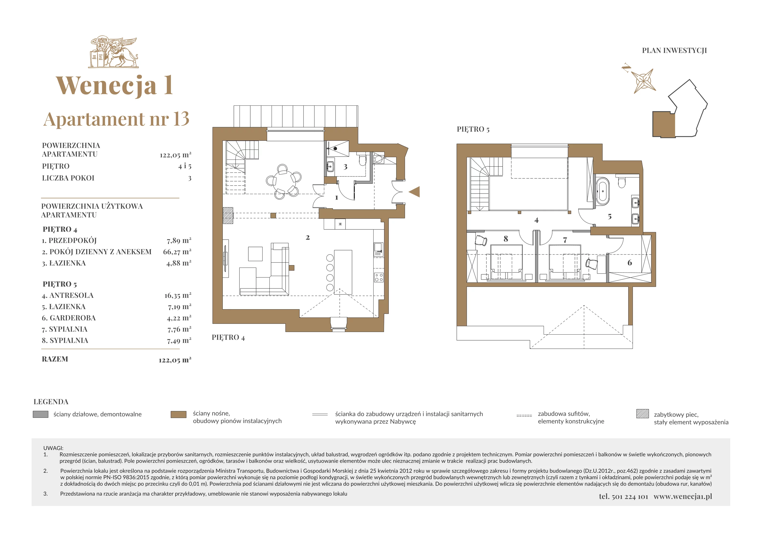 3 pokoje, apartament 122,05 m², piętro 4, oferta nr A13, Wenecja 1, Kraków, Stare Miasto, Piasek, ul. Wenecja / Garncarska